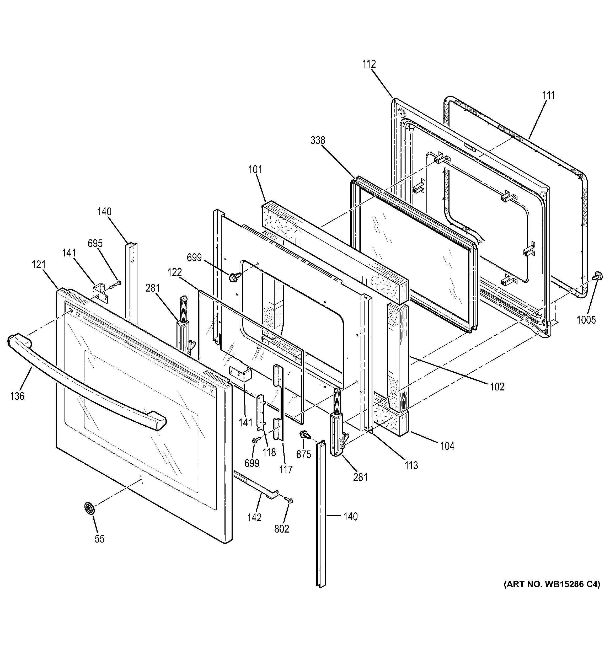 GE PS920SF2SS door diagram