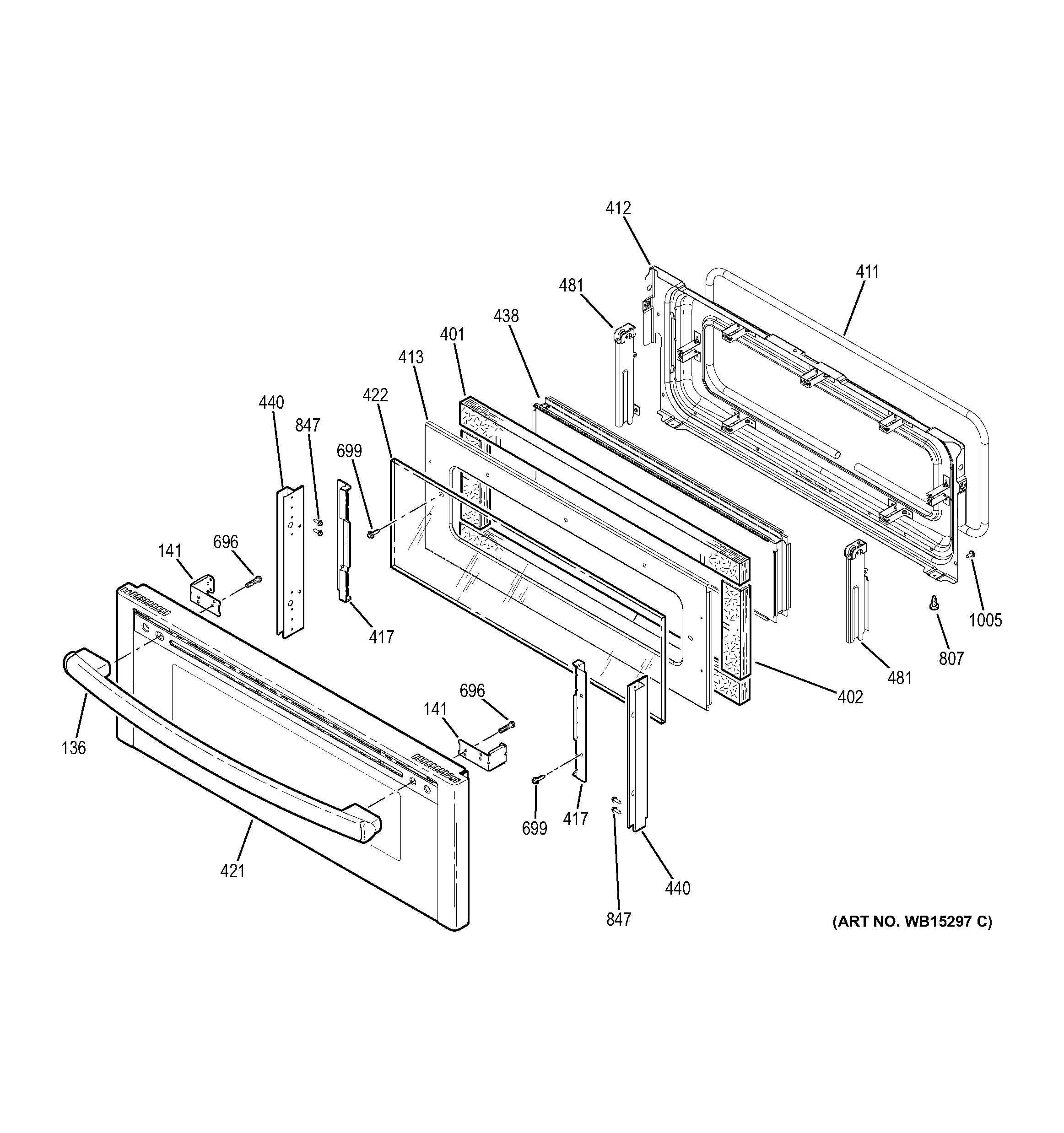GE PS950SF1SS upper door diagram