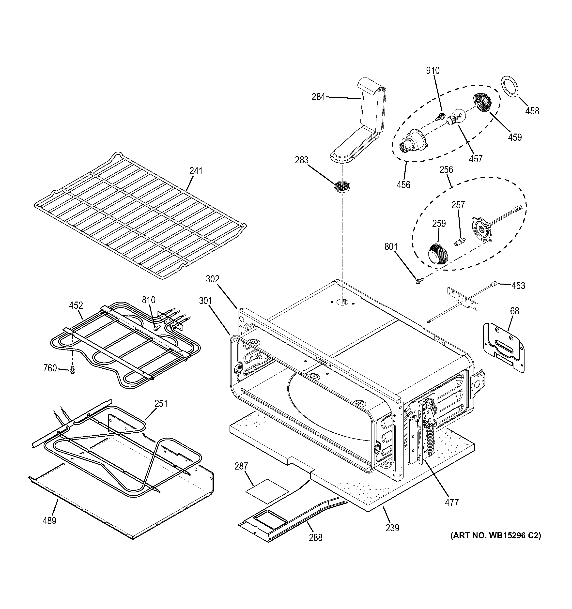 GE PS950SF2SS upper oven diagram