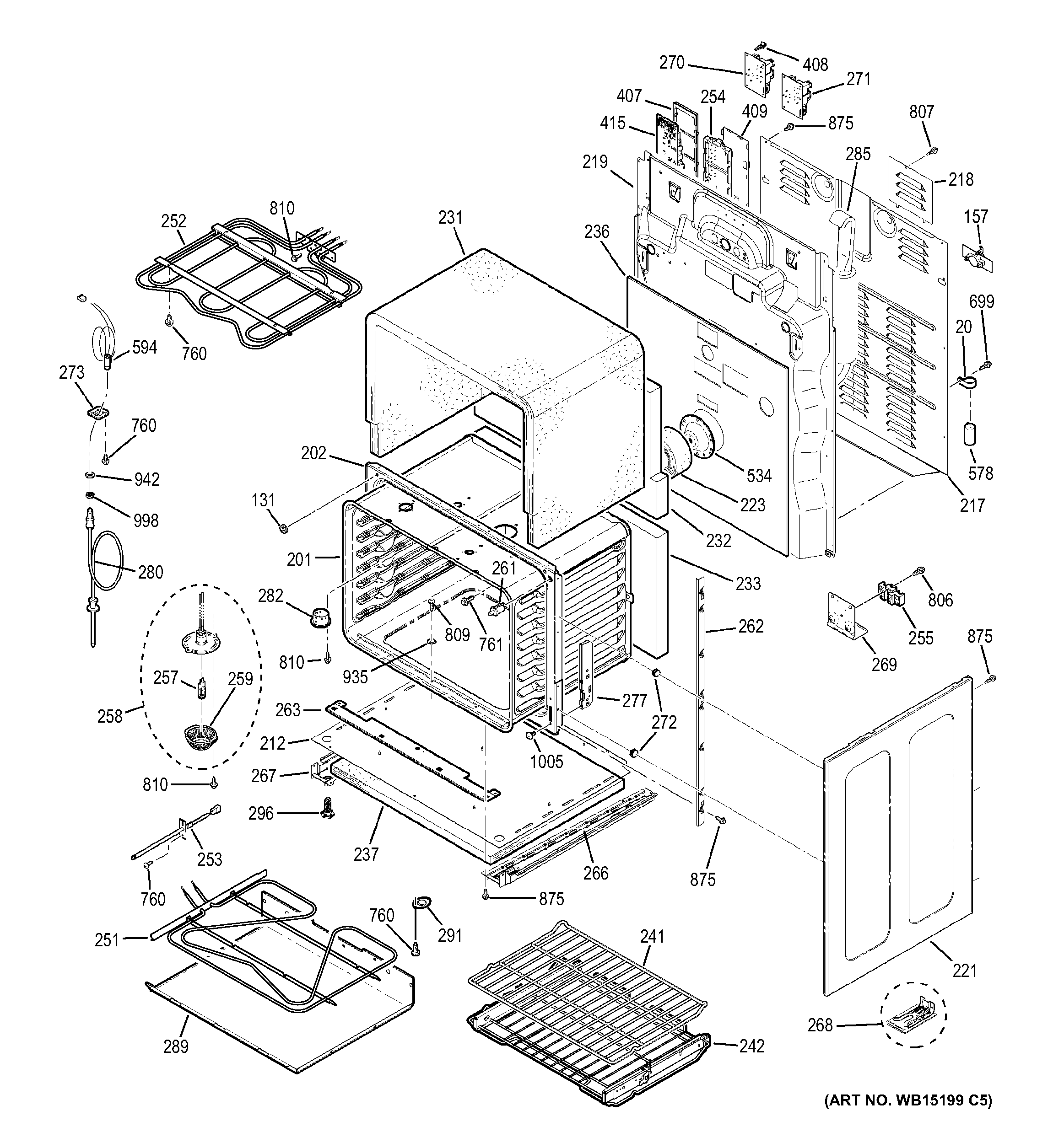GE PS950SF2SS lower oven diagram