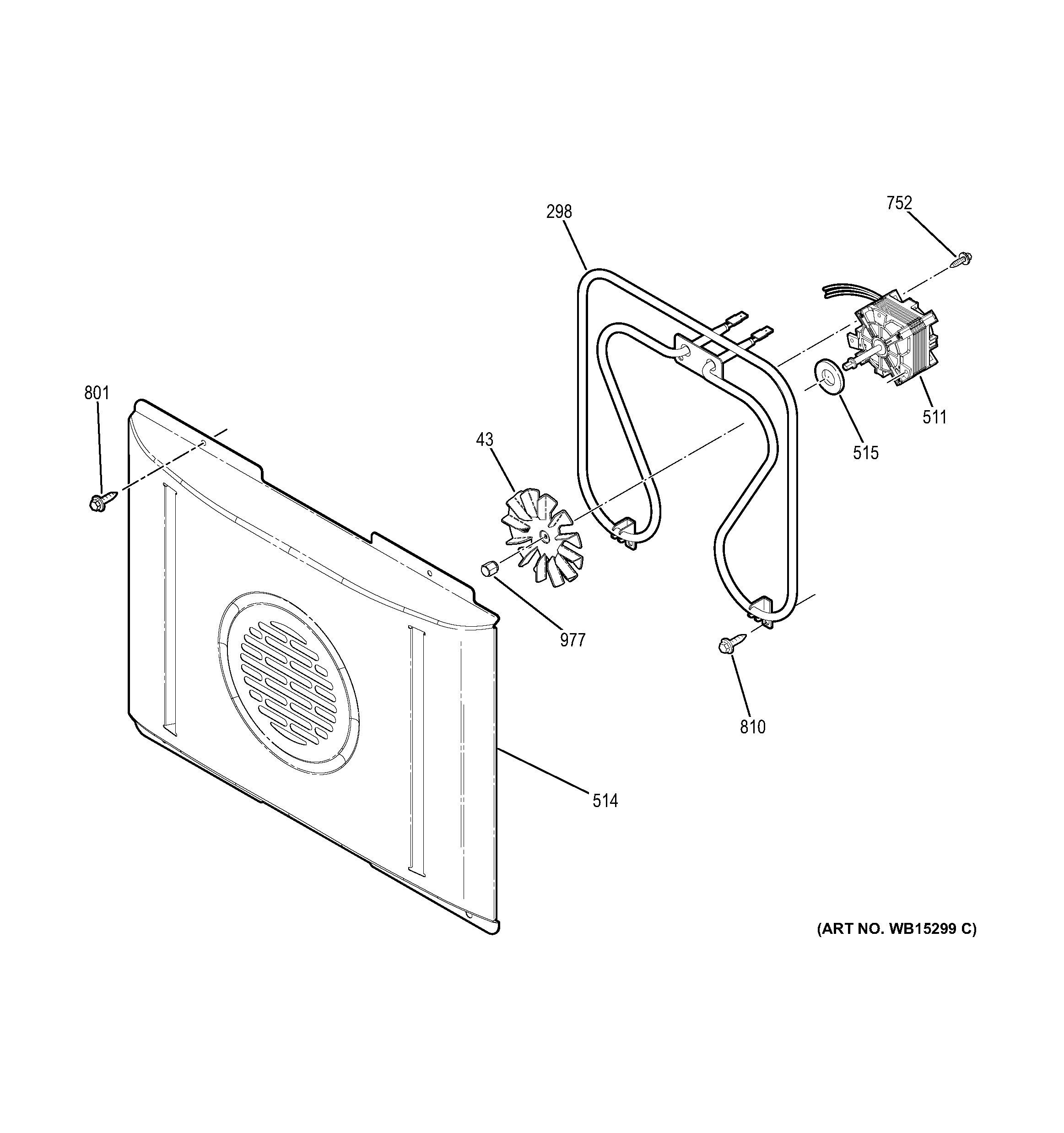 GE PS950SF2SS convection fan diagram