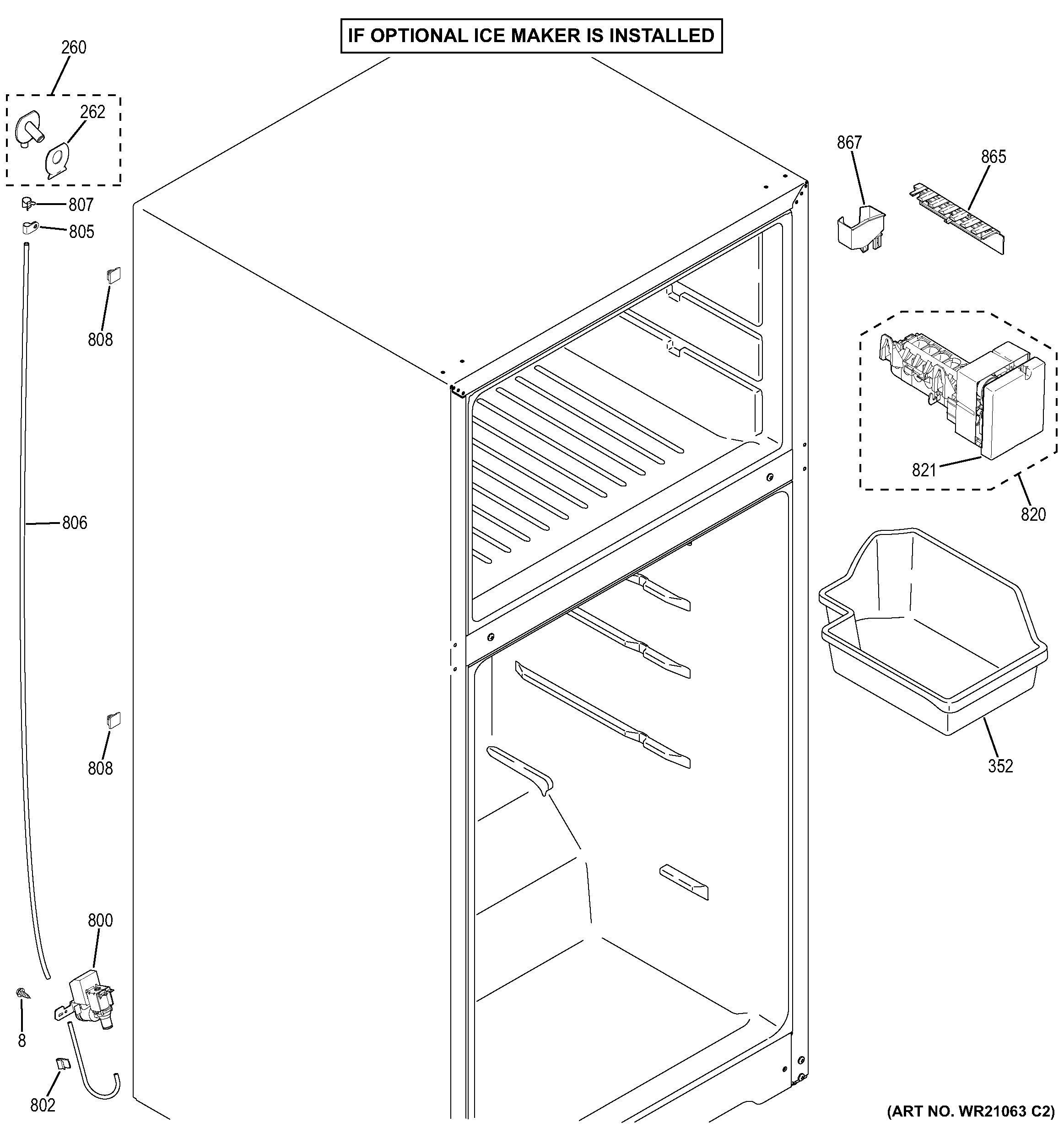 Hotpoint HPS15BTHELCC ice maker diagram
