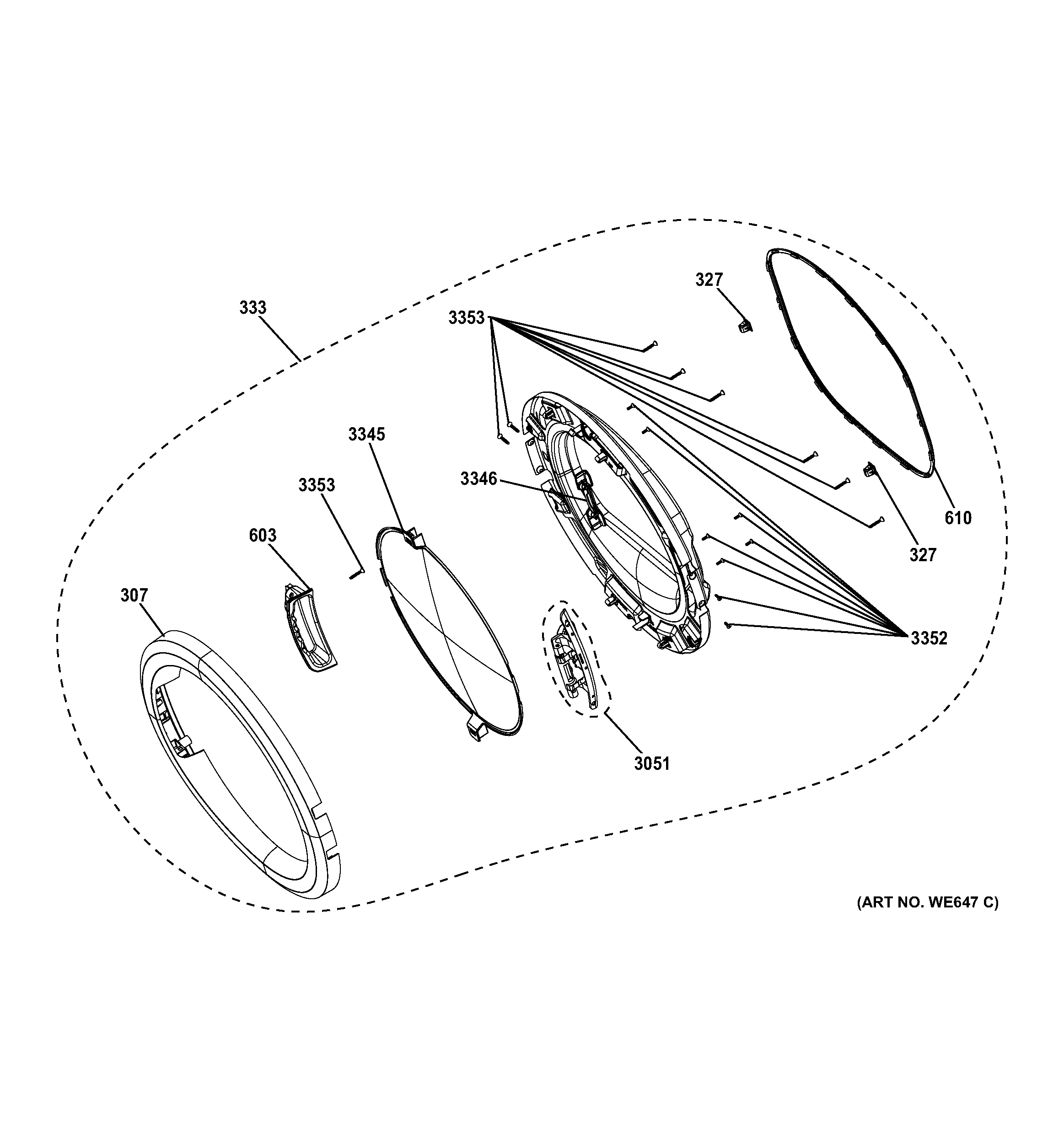 GE GFDN110ED3WW door diagram