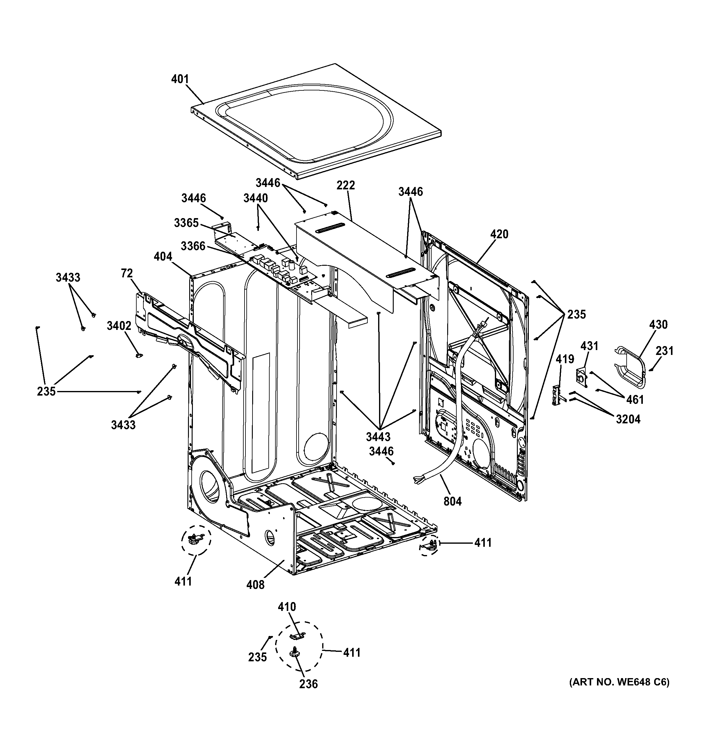 GE GFDN110ED3WW cabinet diagram