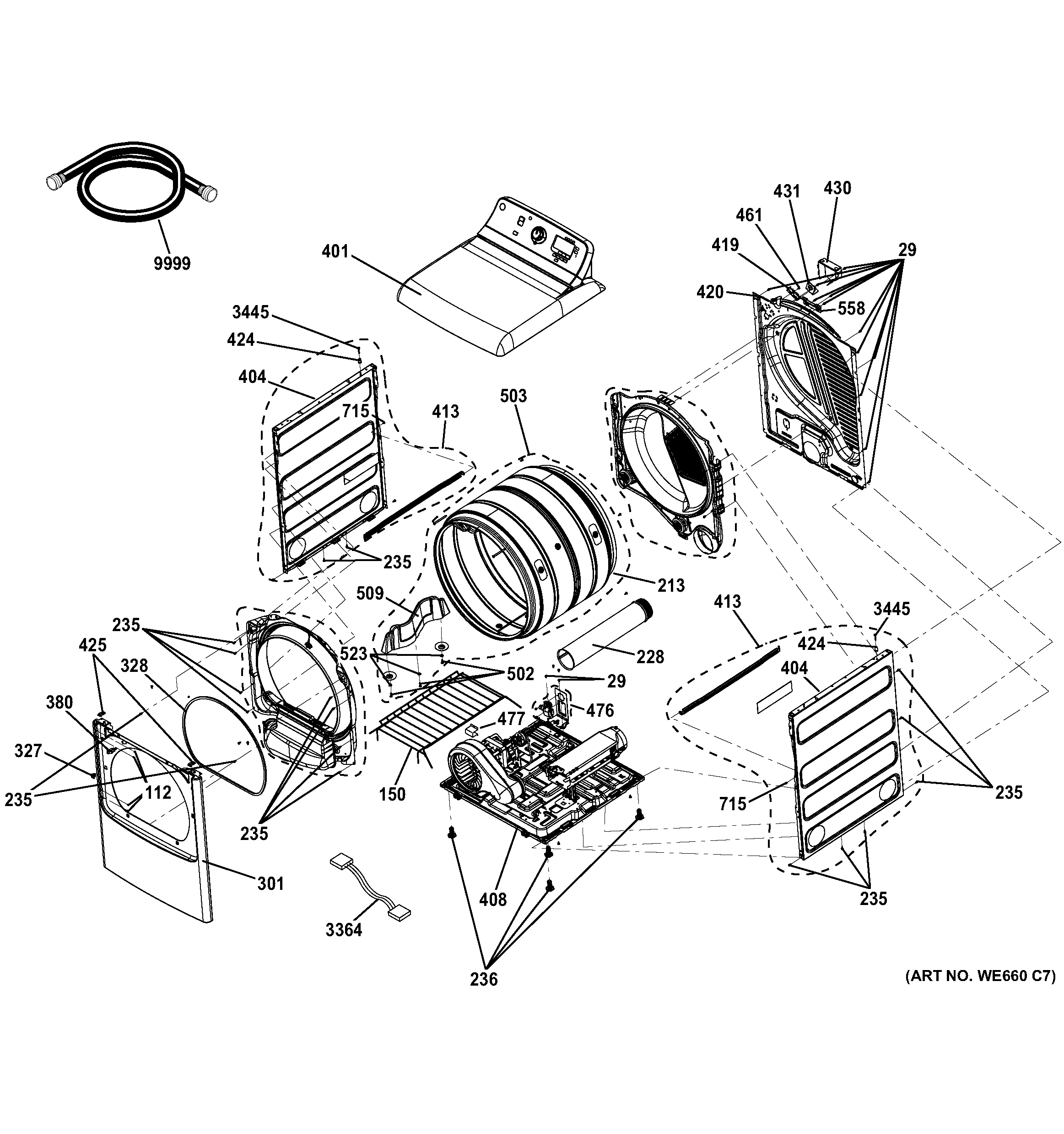 GE GTD86ESSJ0WS cabinet diagram