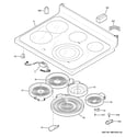 GE PB930TH3WW cooktop diagram