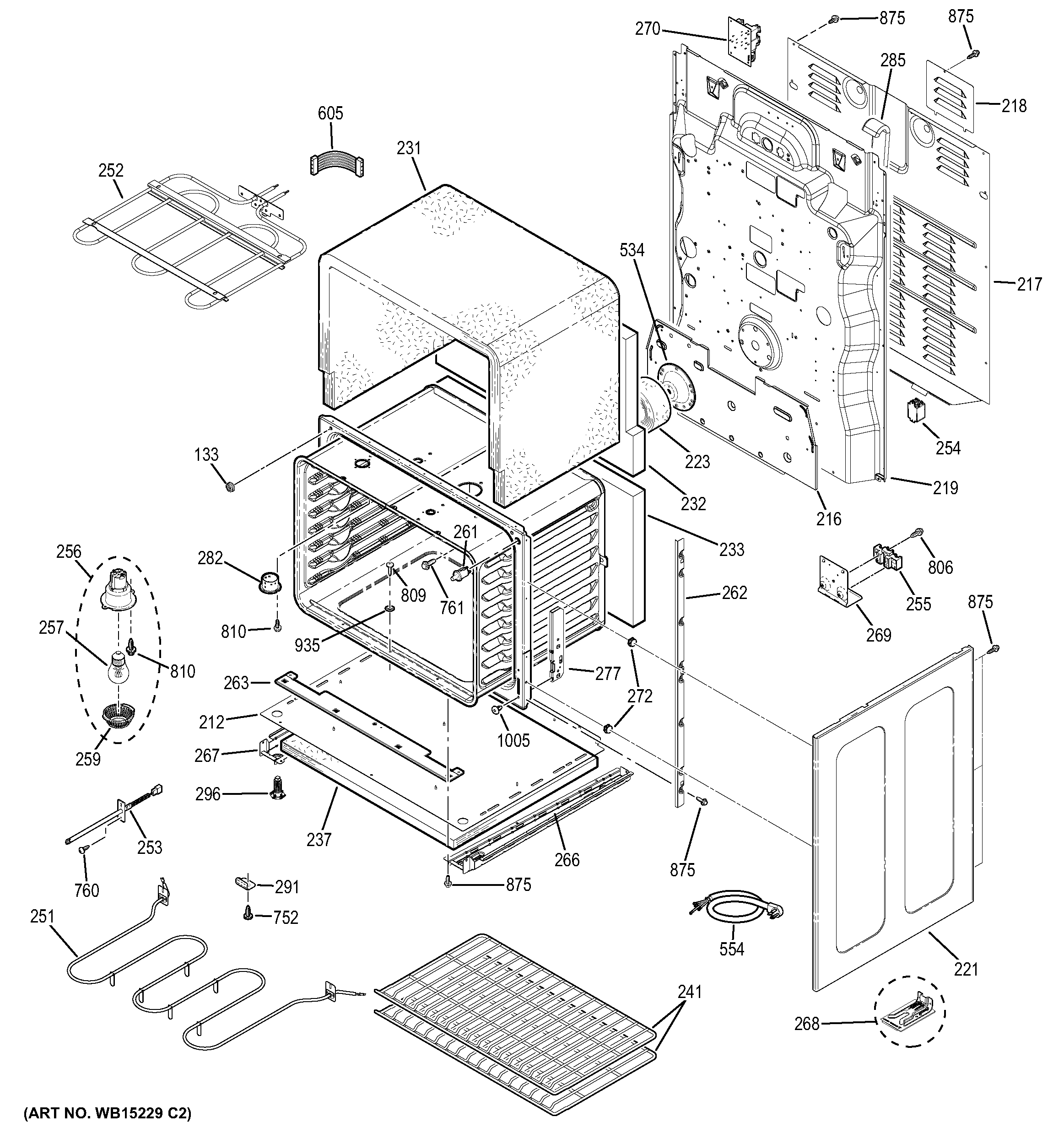 GE JCB850SF4SS lower oven diagram