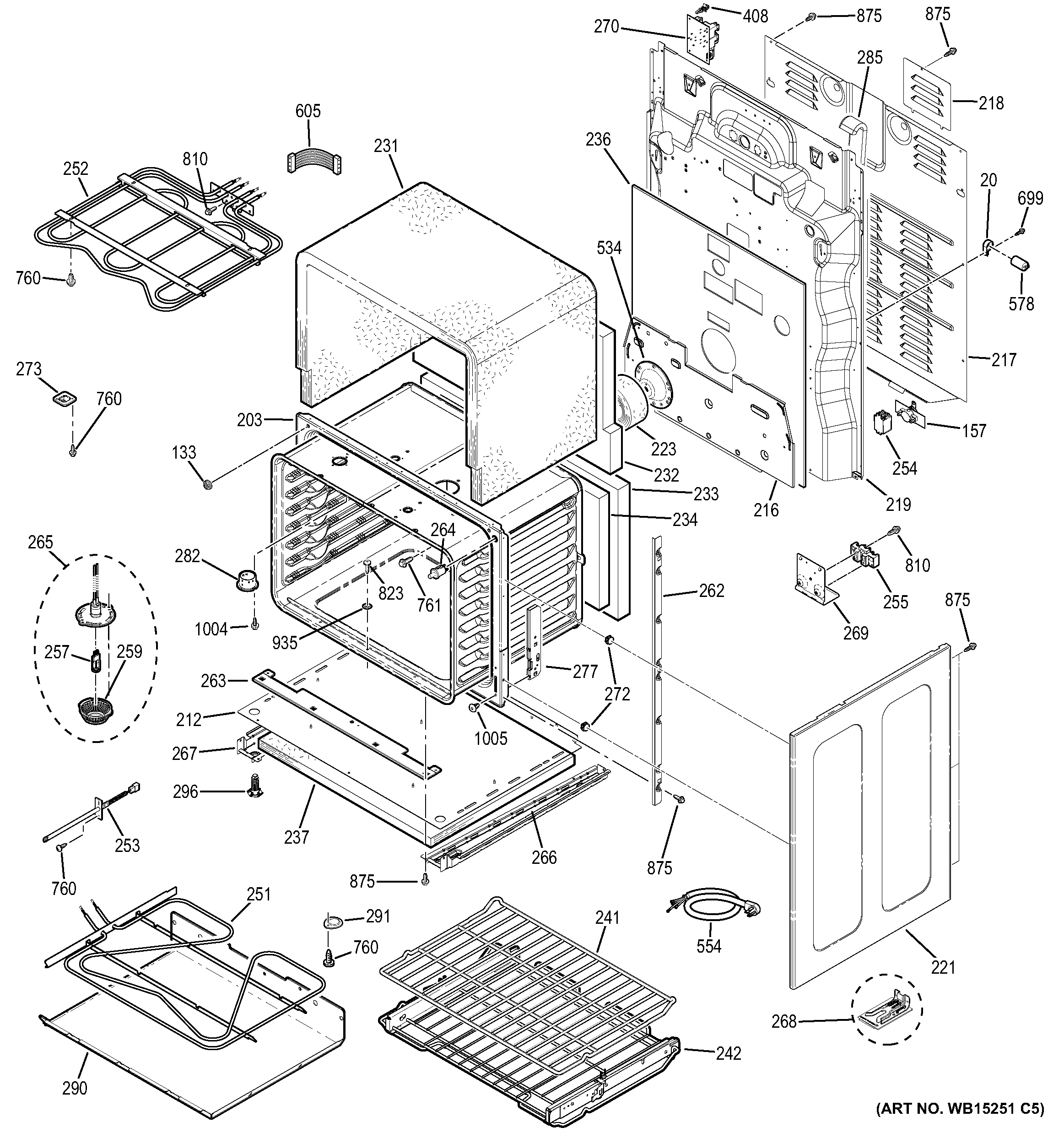 GE PCB950SF4SS lower oven diagram