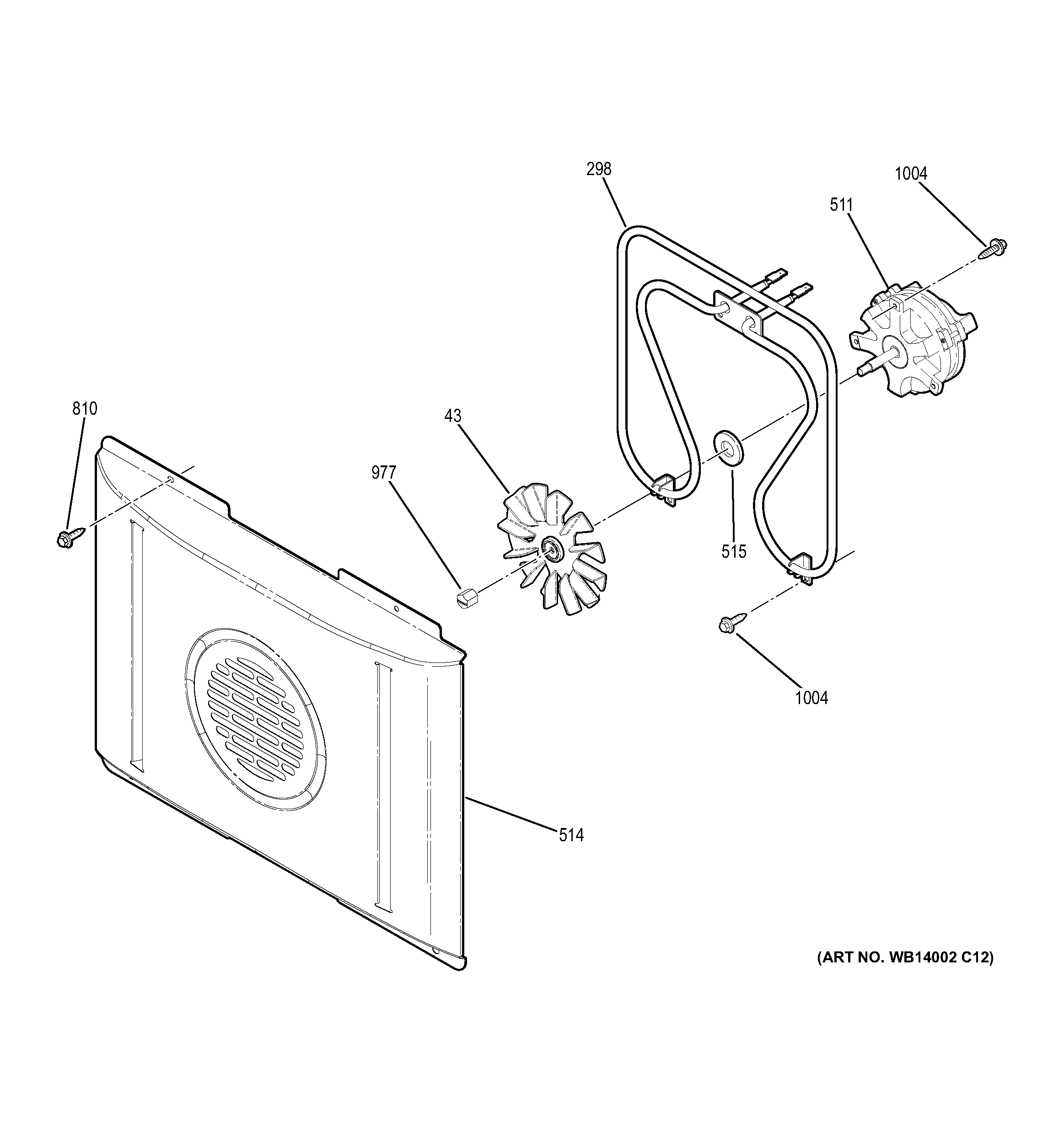 GE PCB950SF4SS convection fan diagram
