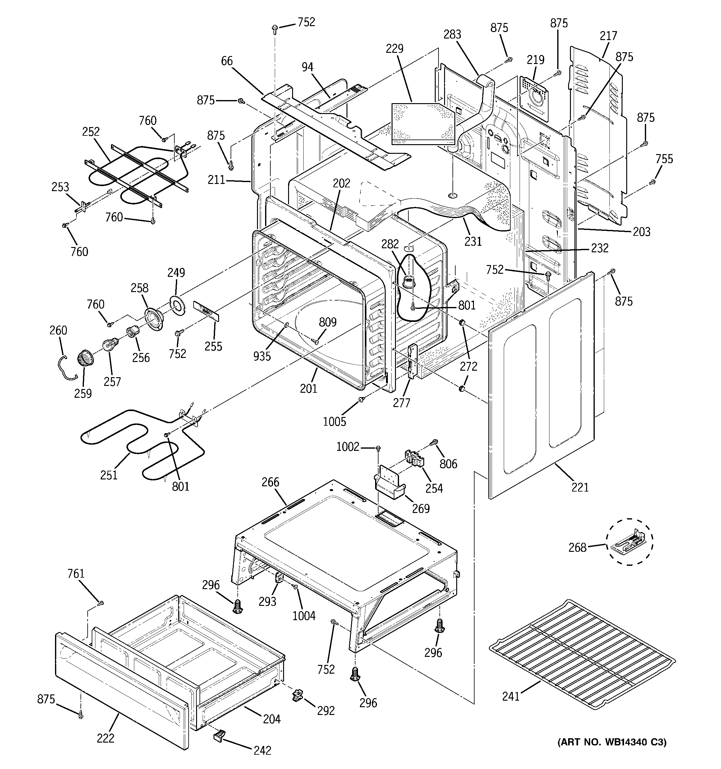 GE JBP66DM2CC body parts diagram