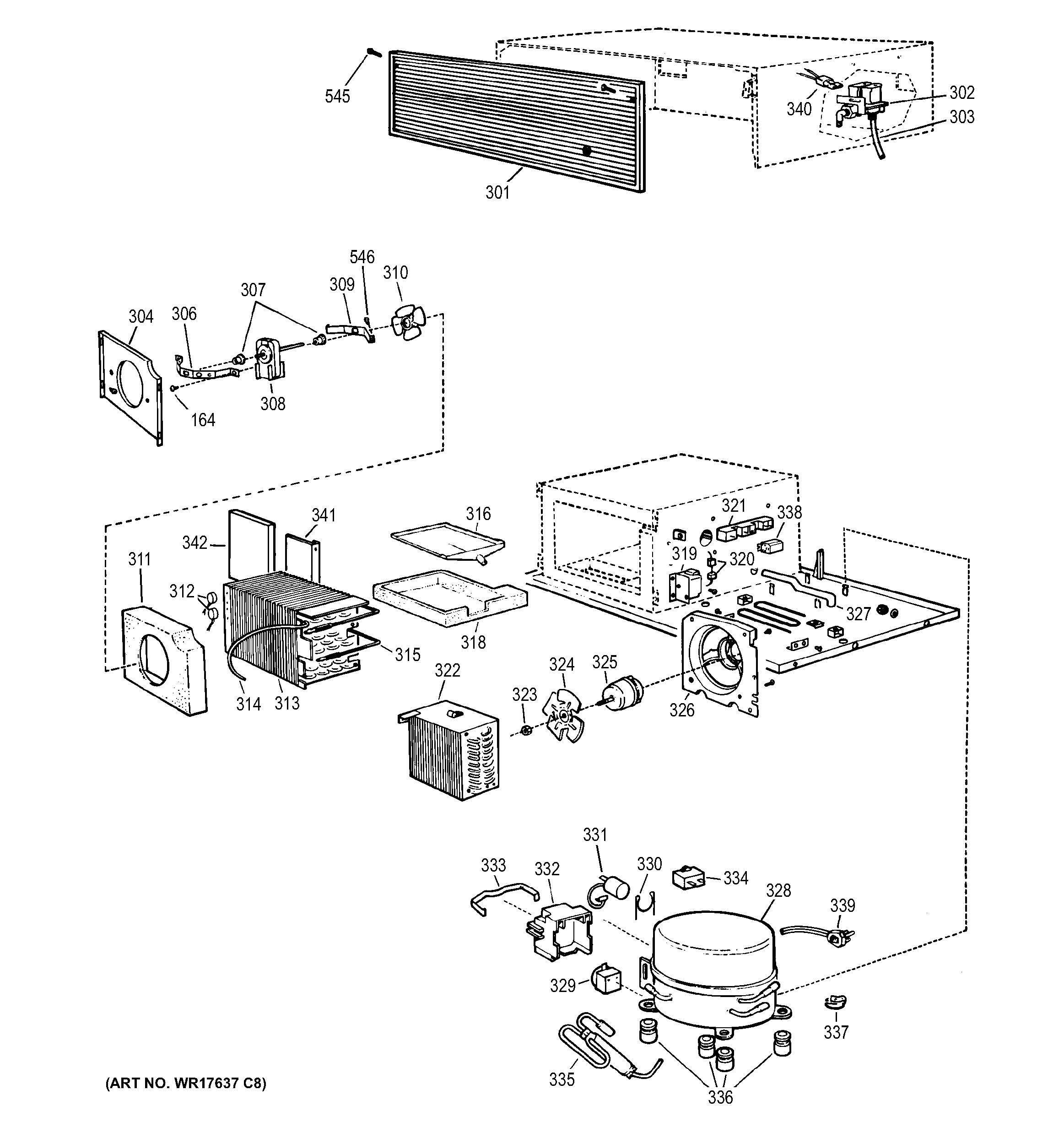 GE ZISW42EMC machine compartment diagram