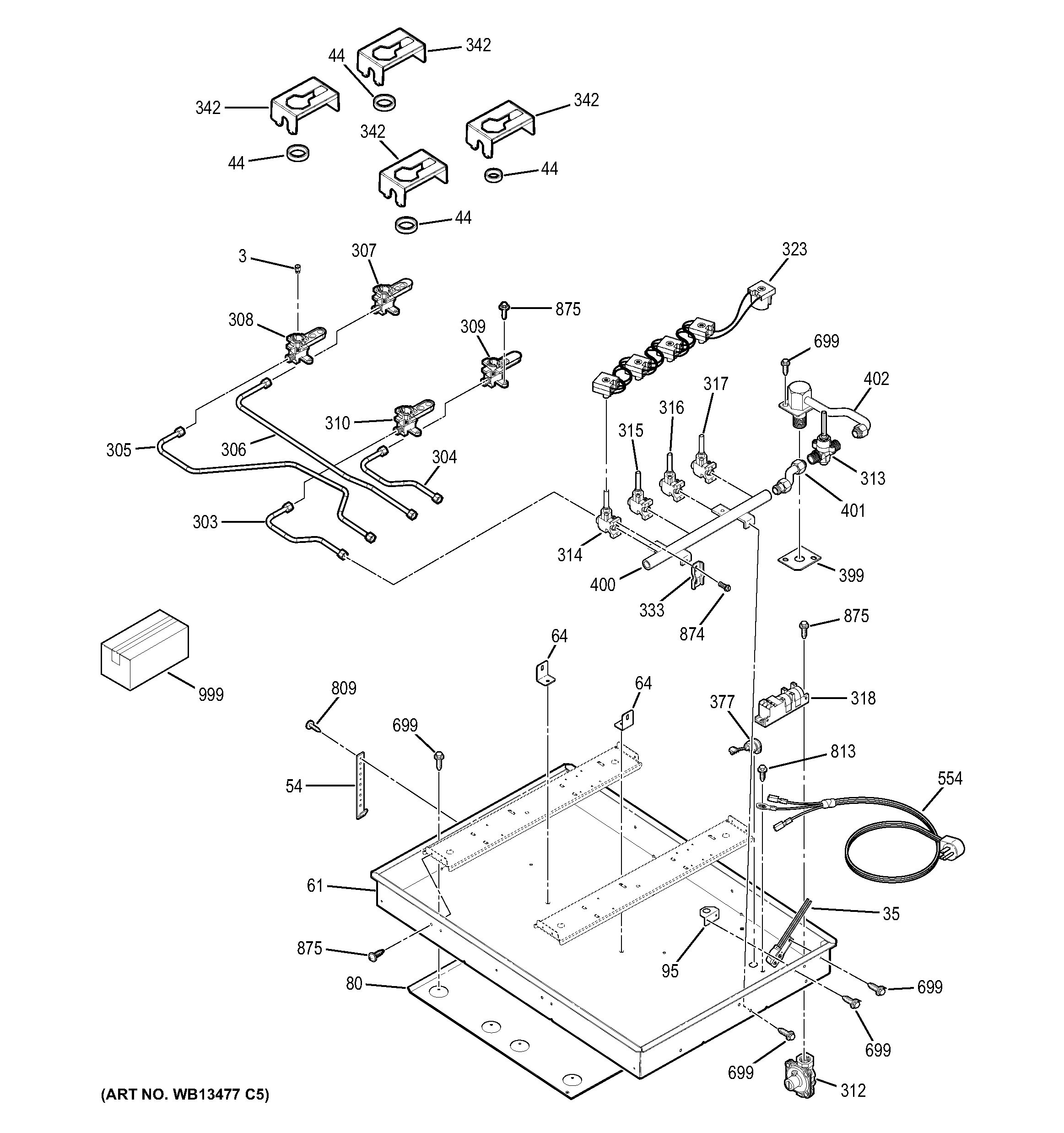 GE JGP940SEK1SS gas & burner parts diagram