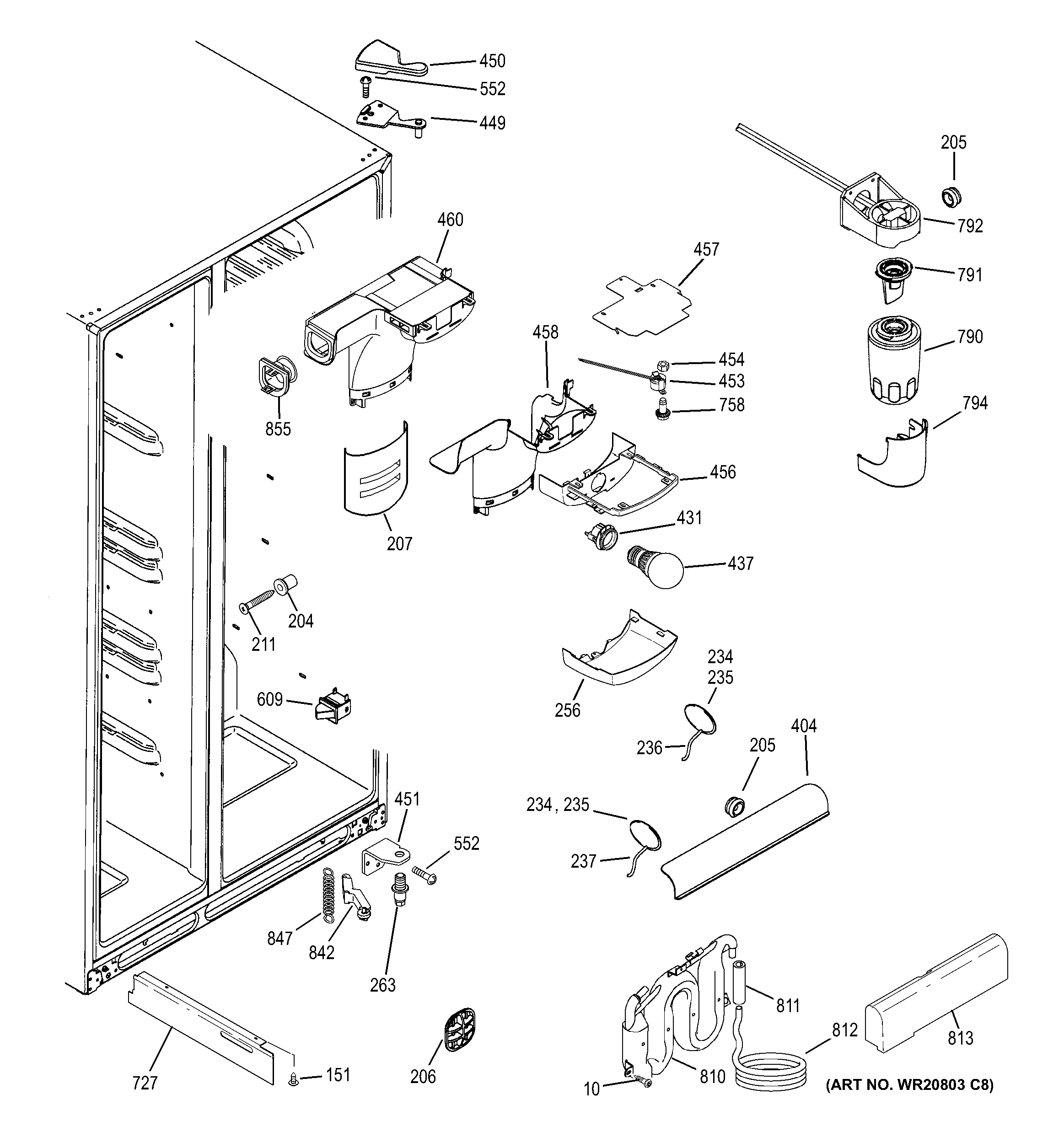 GE GZS22DSJBFSS fresh food section diagram