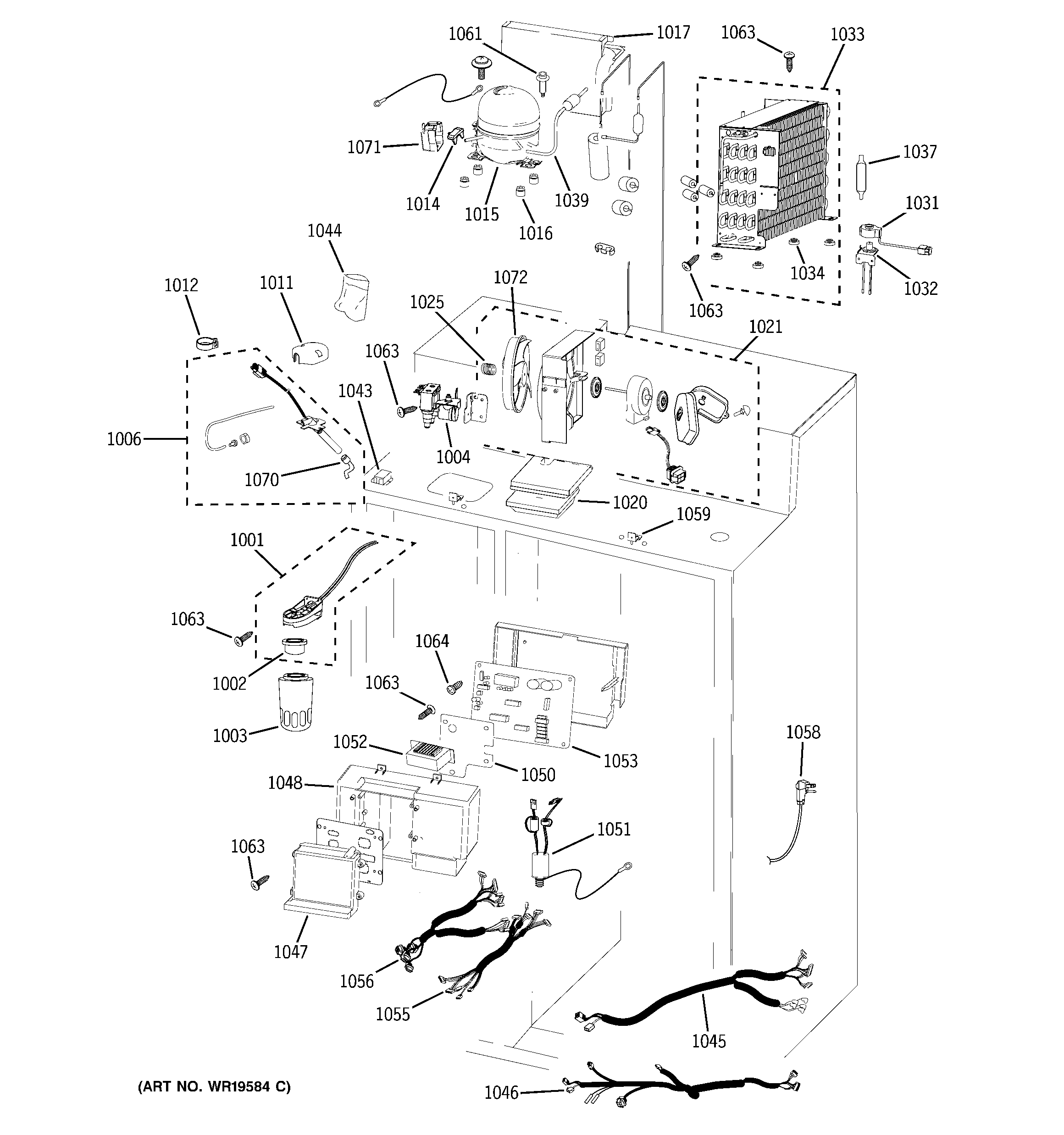 GE PSB42YSXASS machine compartment diagram