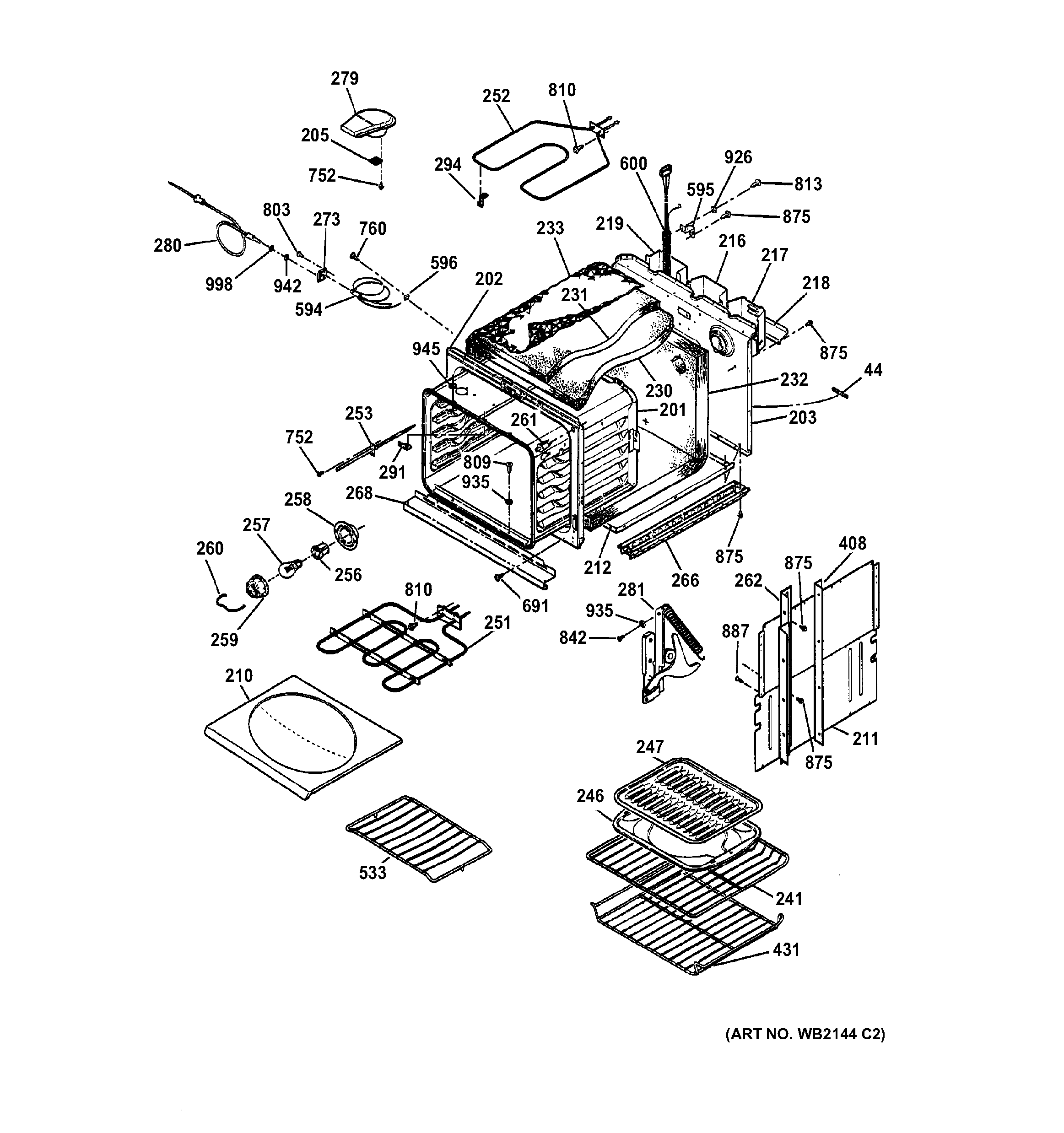 GE ZEK737BA3BB body parts diagram