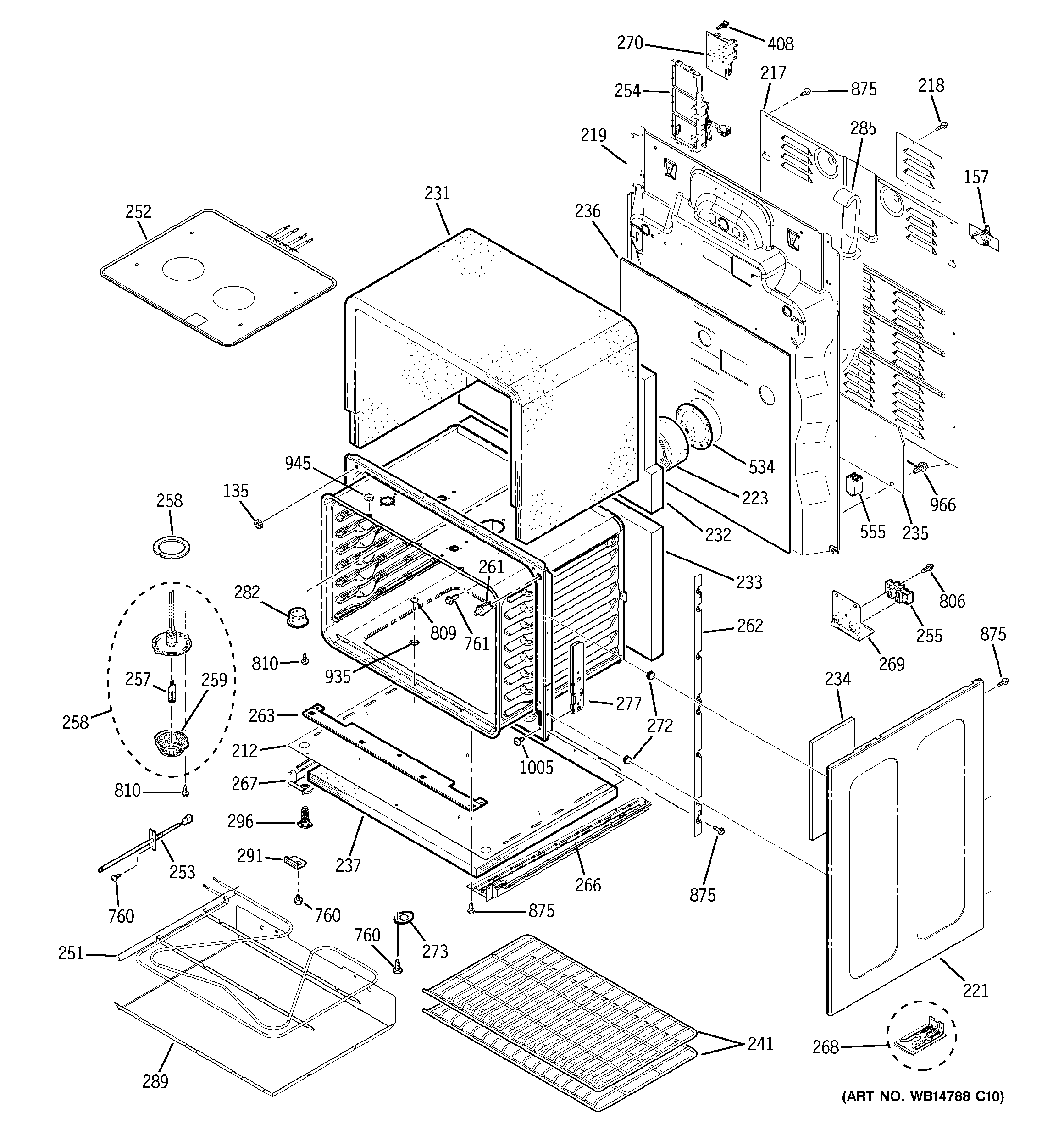 GE PB970SP2SS lower oven diagram