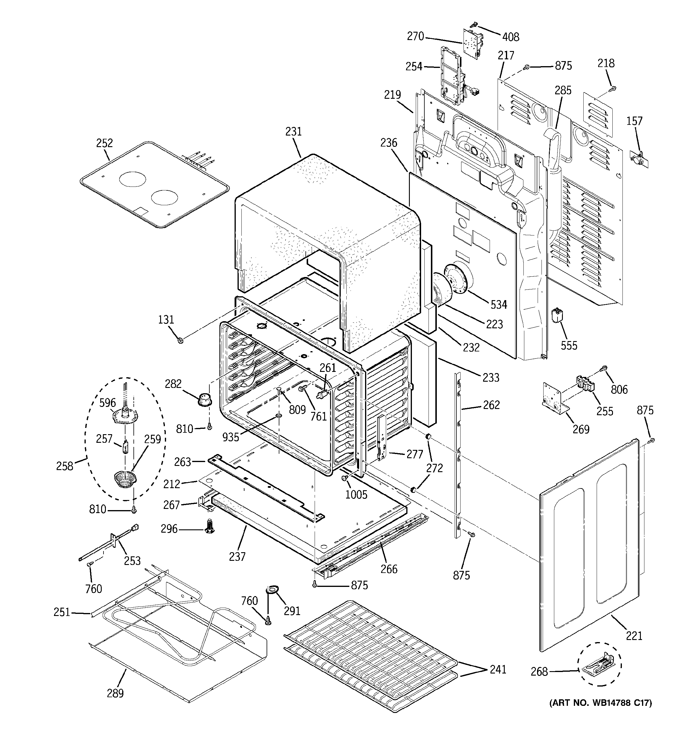 GE PB970SP4SS lower oven diagram
