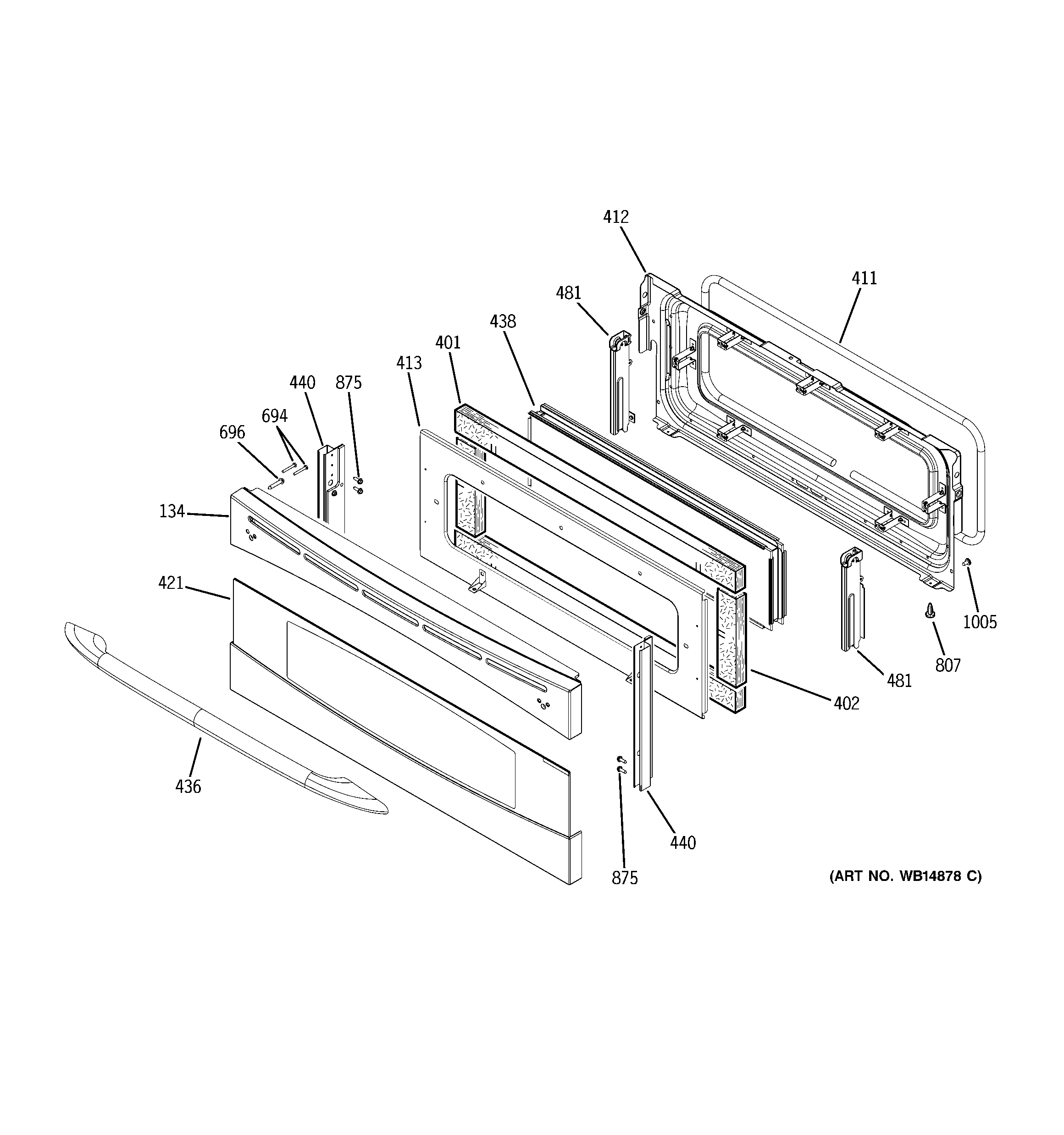 GE PB970SP6SS upper door diagram