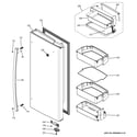 GE PYE22PSHFSS fresh food door - rh diagram