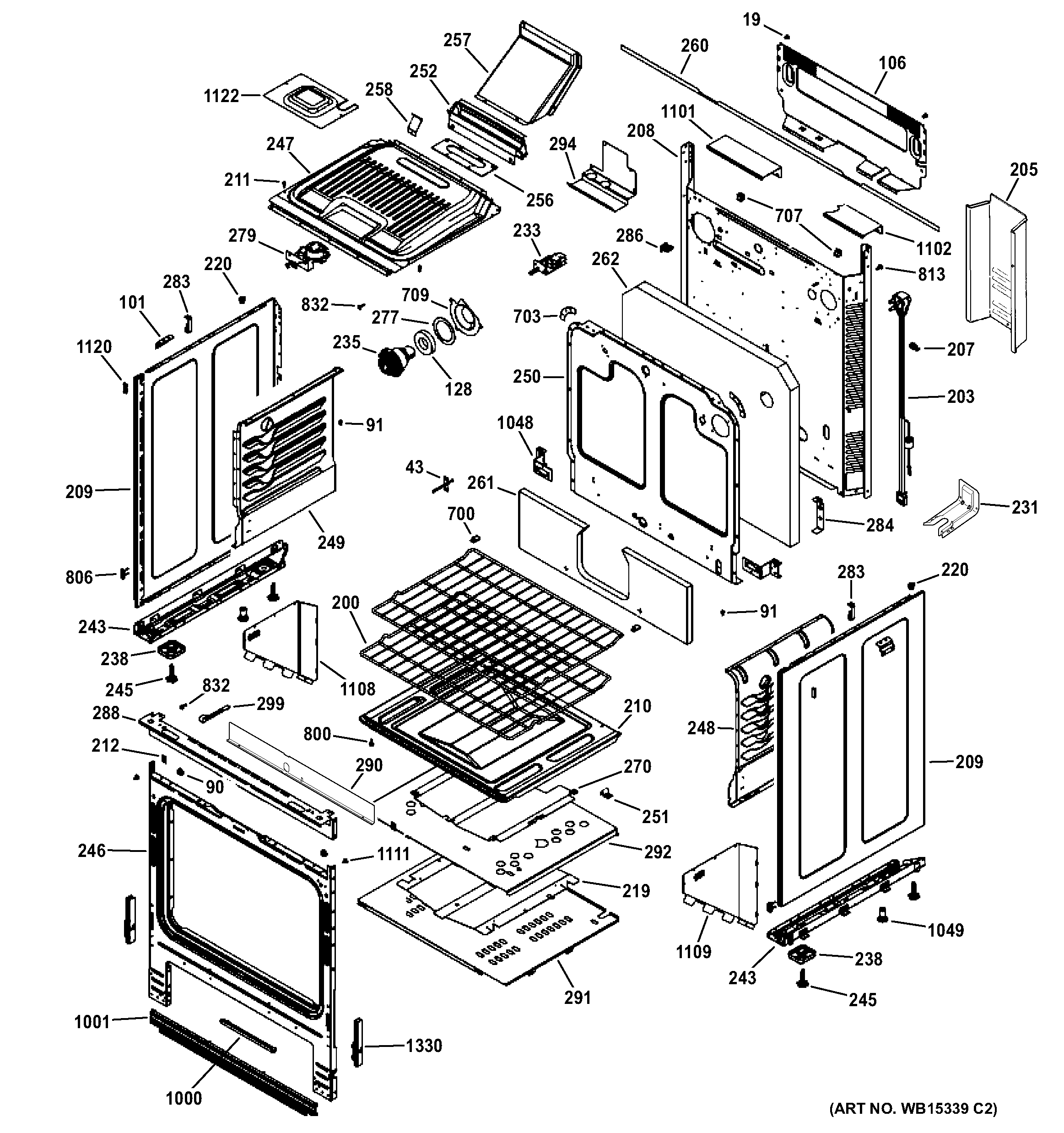 GE JGS650DEF2BB body parts diagram