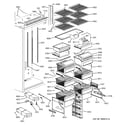 GE ZIF360NXARH shelves & drawers diagram