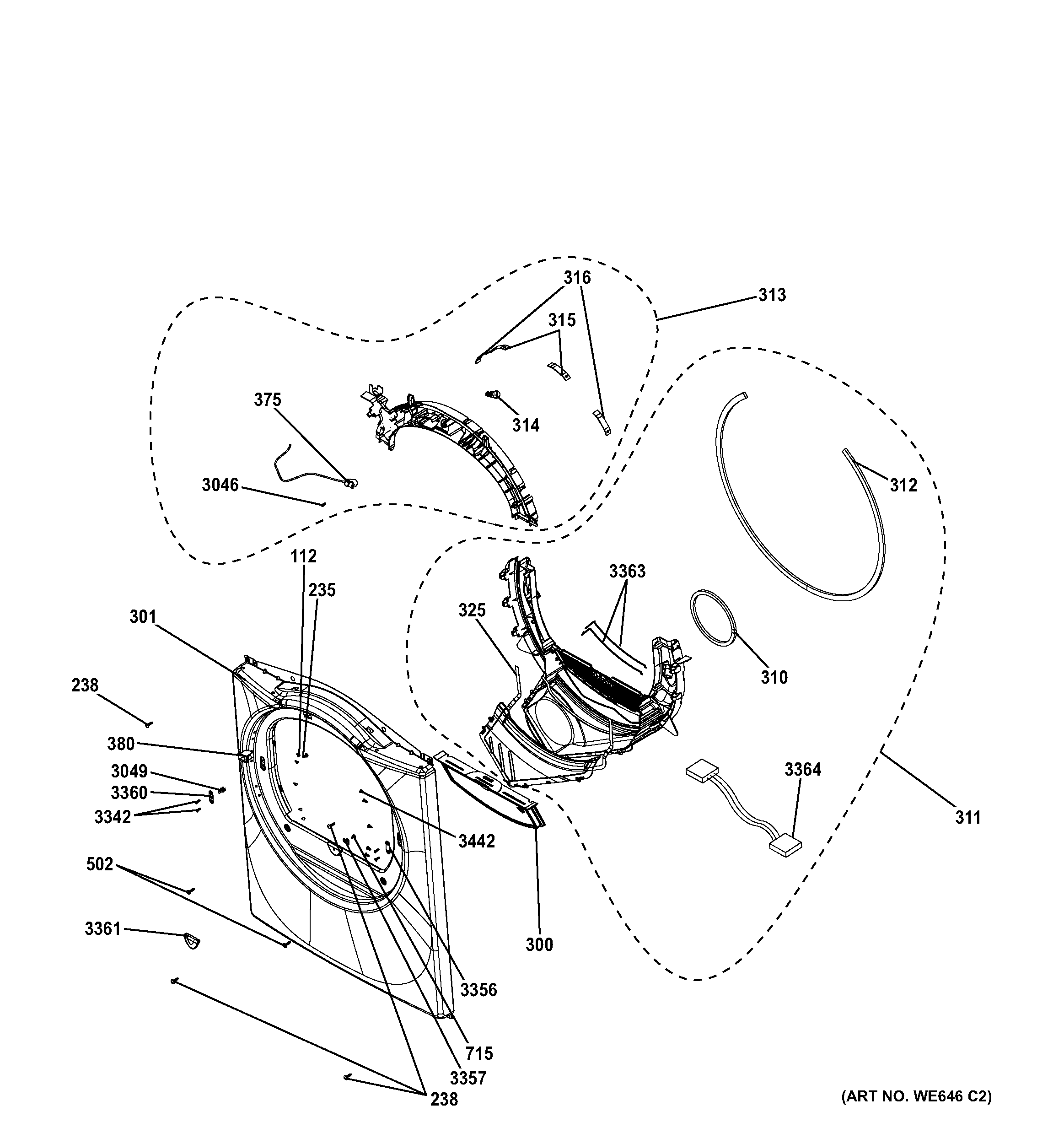 GE GFDN110ED0WW front panel diagram