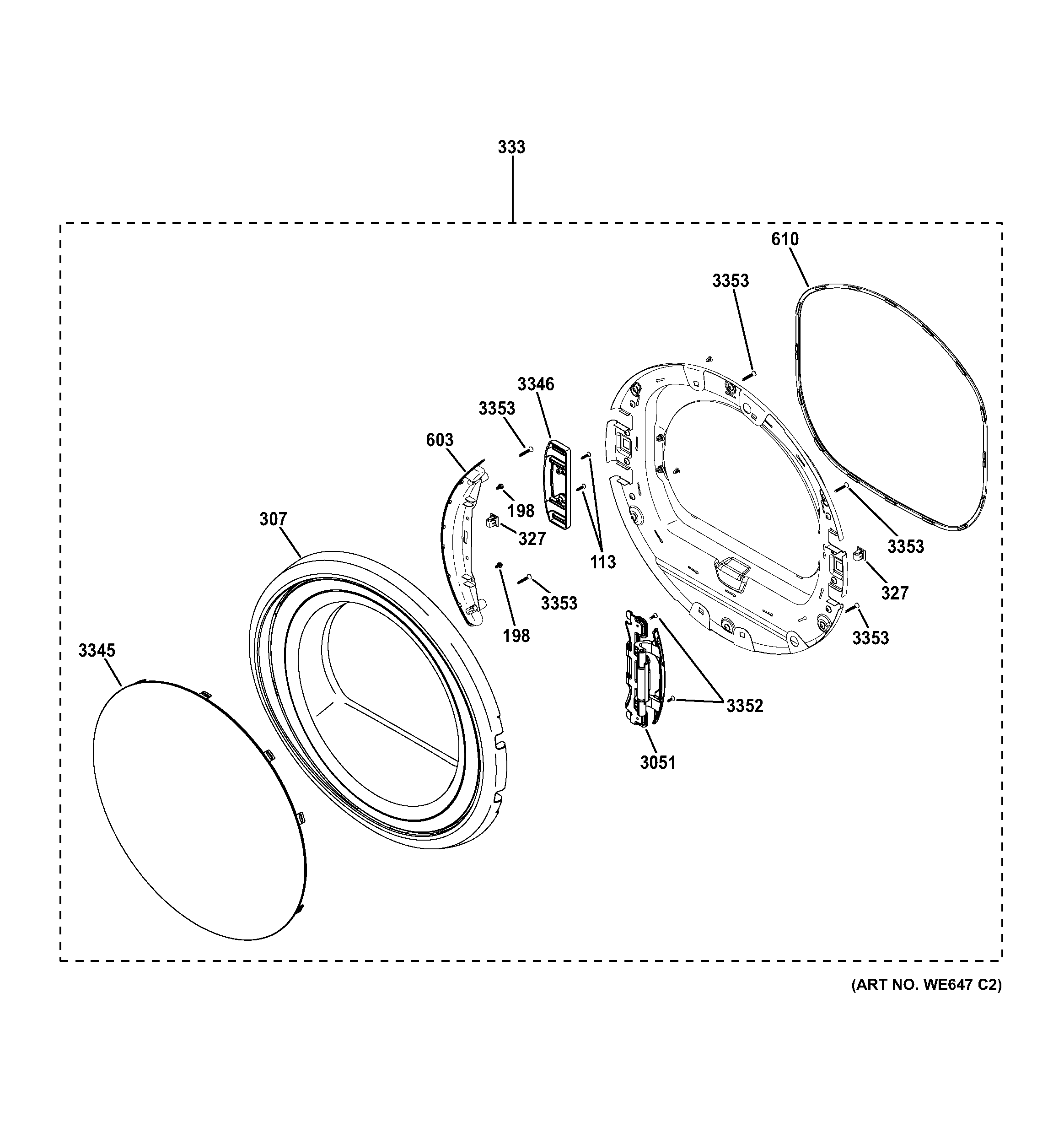 GE GFDS170GH1WW door diagram