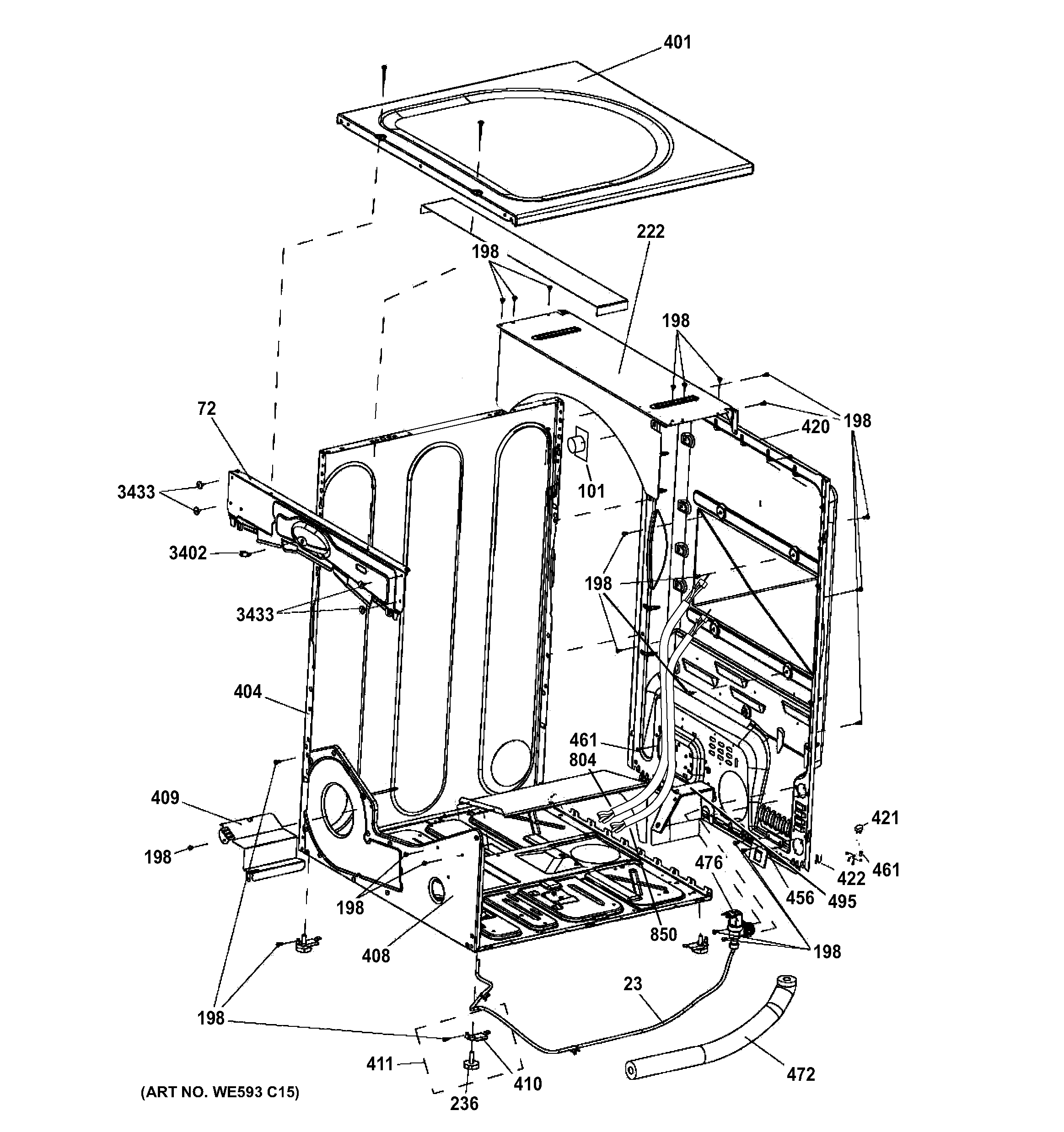 GE GFDS170GH1WW cabinet diagram