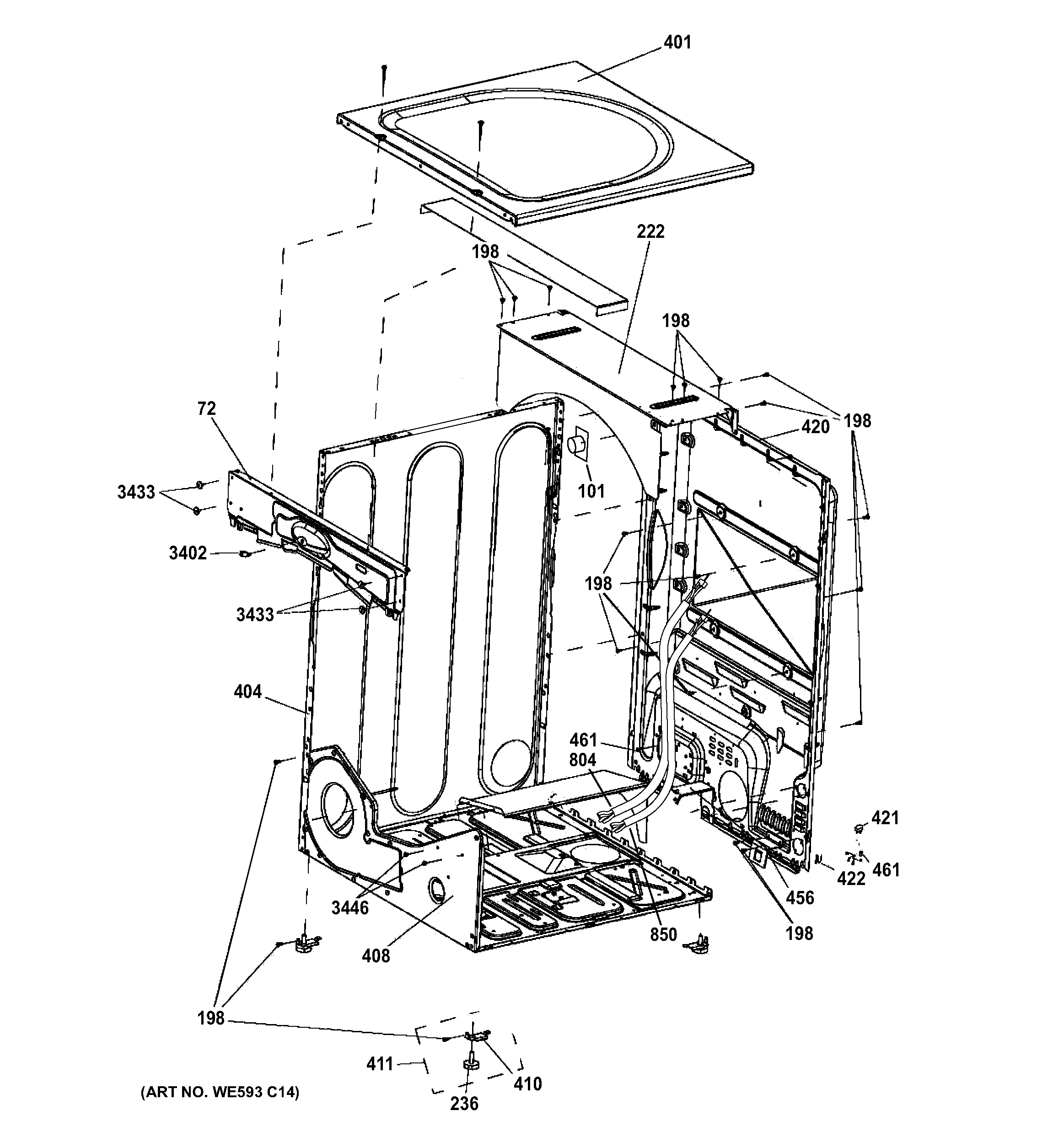 GE GFDN160GJ0WW cabinet diagram