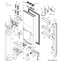 GE CFE28TSHFSS dispenser door diagram