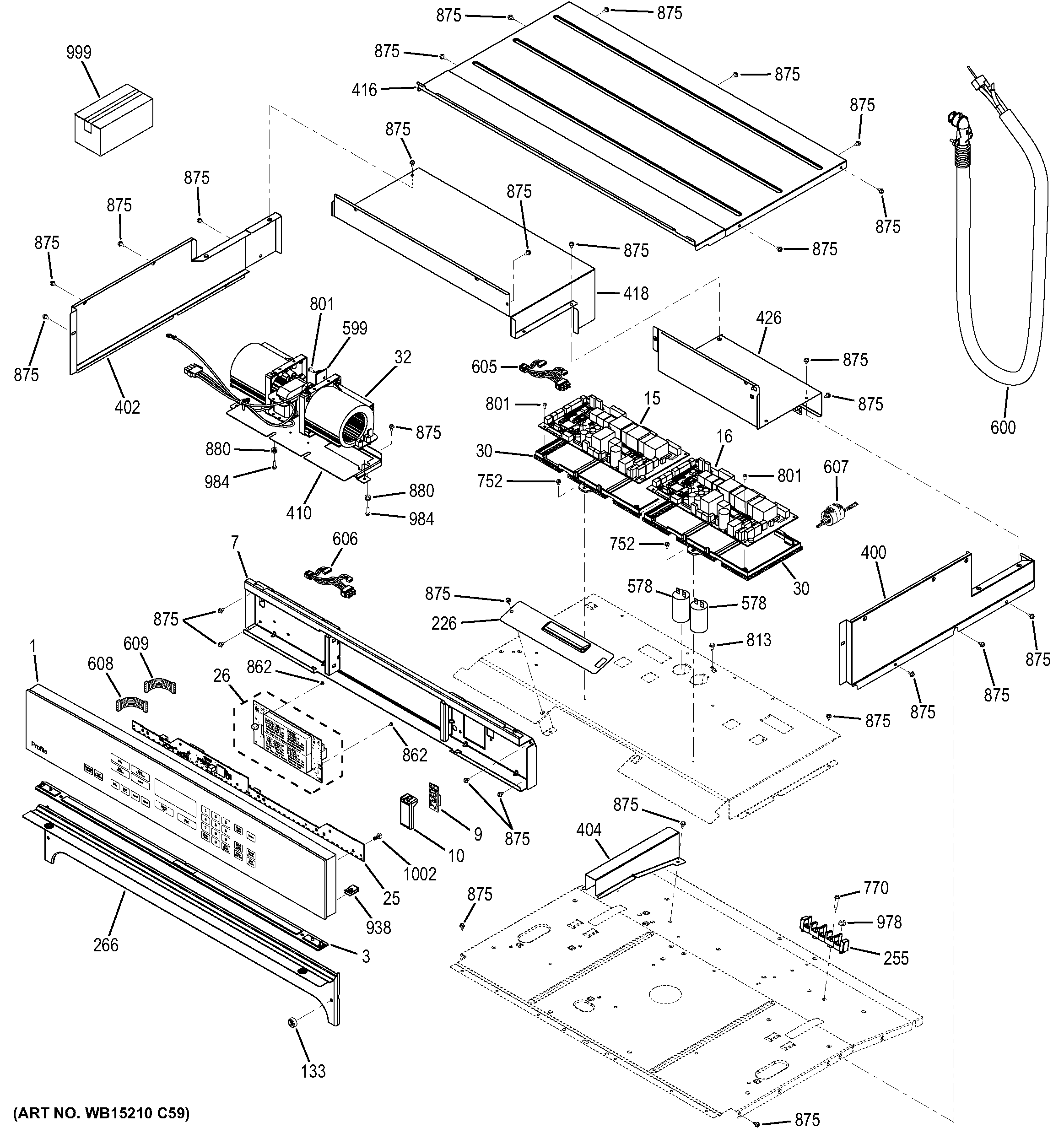 GE PT9550DF4BB control panel diagram