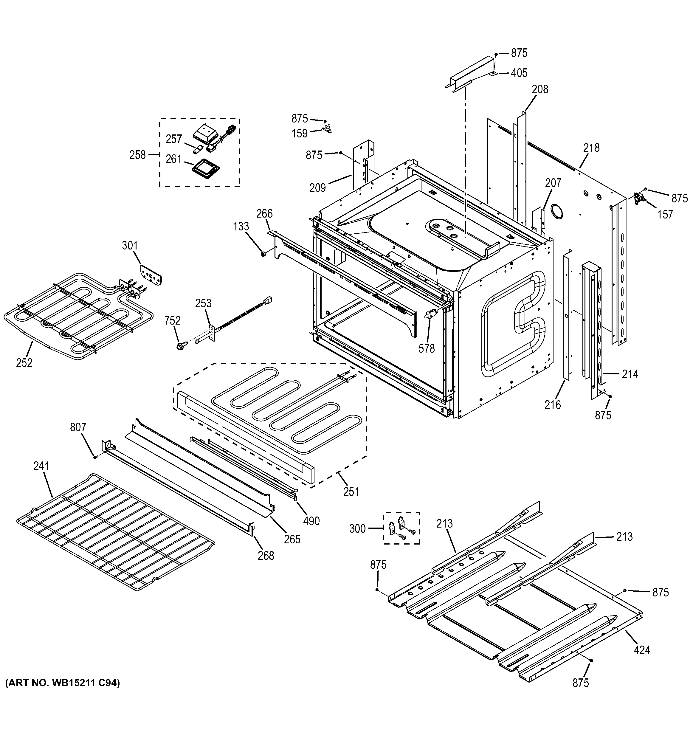 GE JT3500EJ1ES lower oven diagram