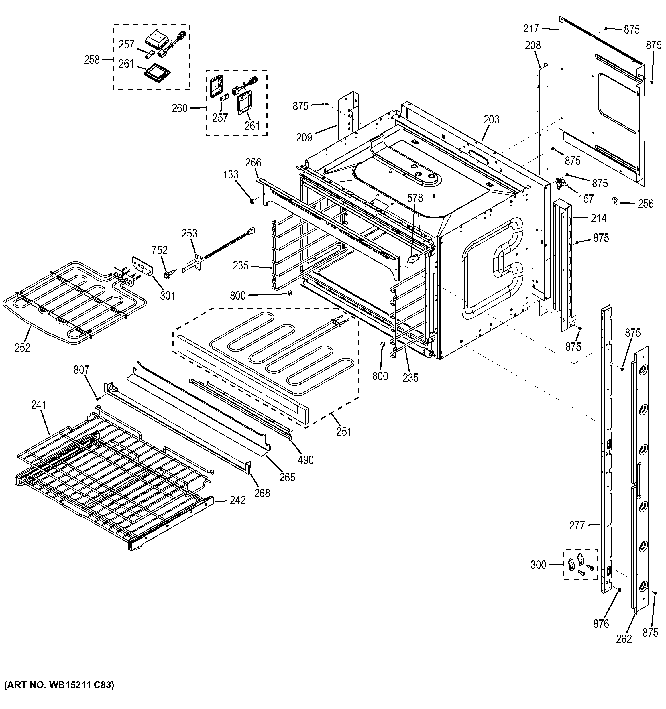 GE PK7500EJ1ES upper oven diagram
