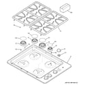 GE JGP329DET3BB control panel & cooktop diagram