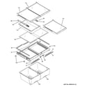 GE GDE20GSHBRSS fresh food shelves diagram