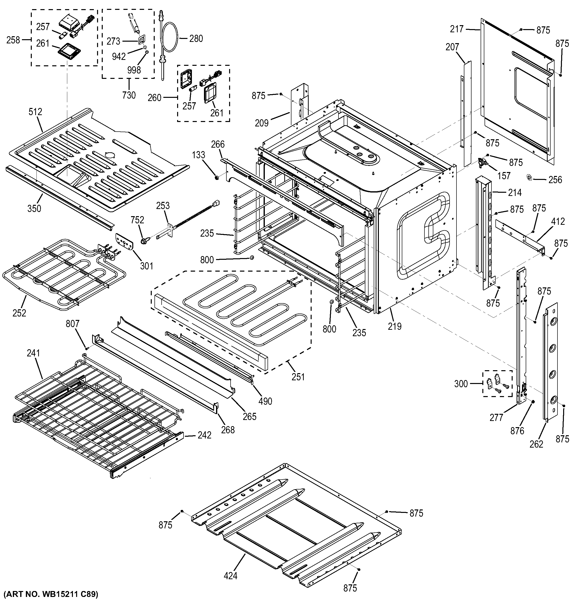 GE PT9050SF5SS body parts diagram