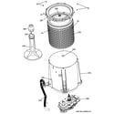 GE GTUP240GM2WW tub, basket & agitator diagram