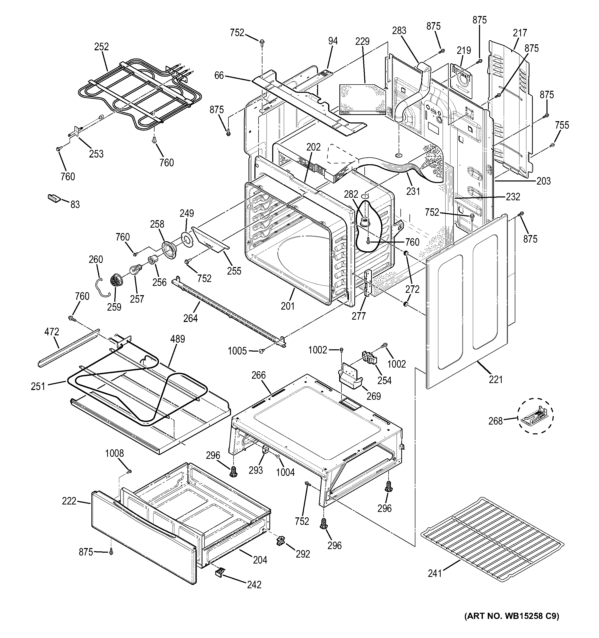 GE JB650EF5ES body parts diagram