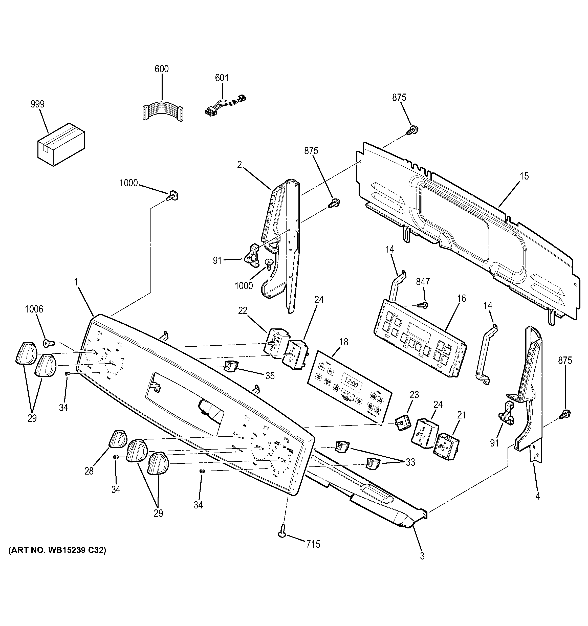 GE JB640SF6SS control panel diagram