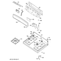 GE JGB450REF4SS control panel & cooktop diagram