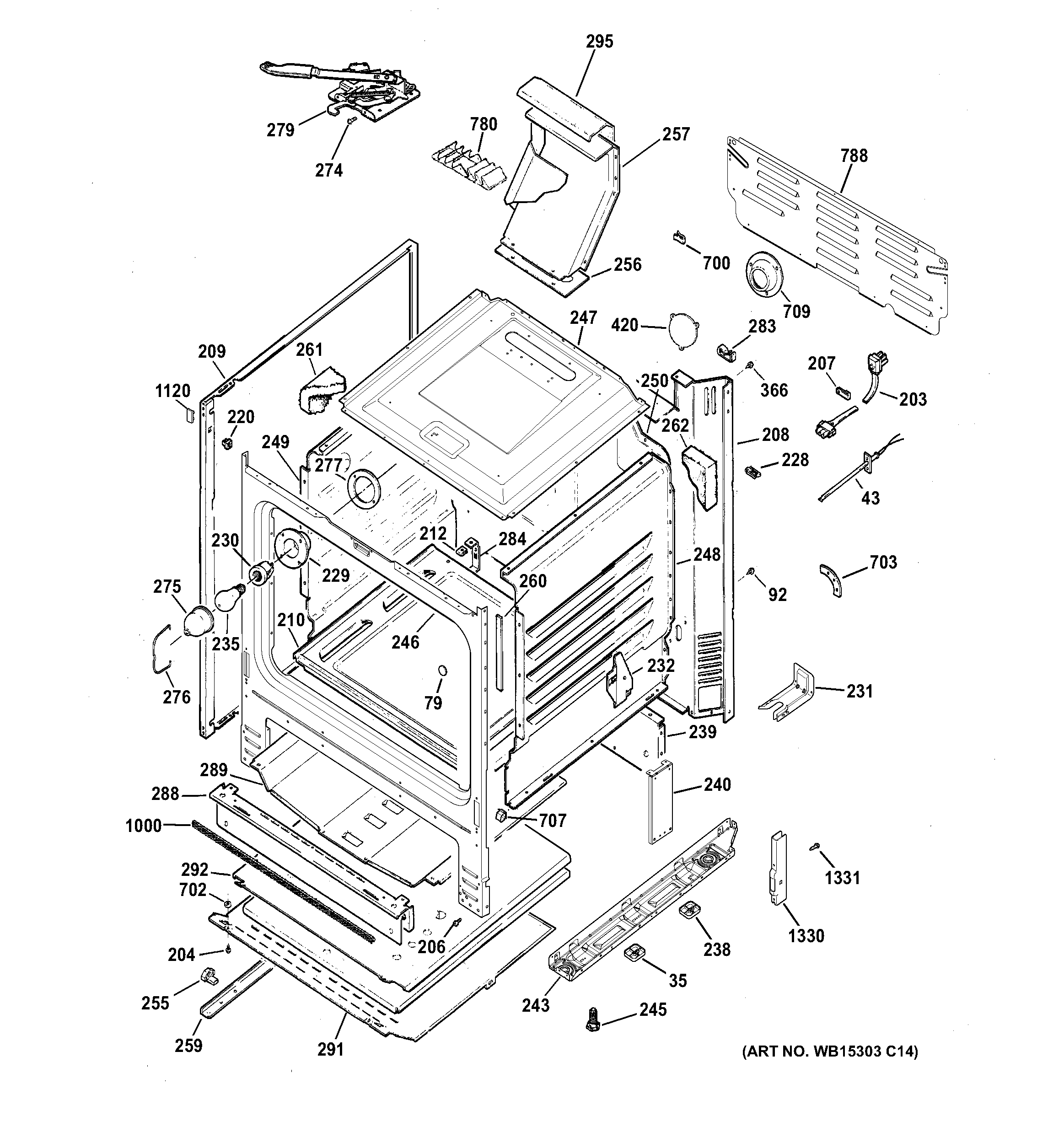 GE JGB620DEF3BB body parts diagram