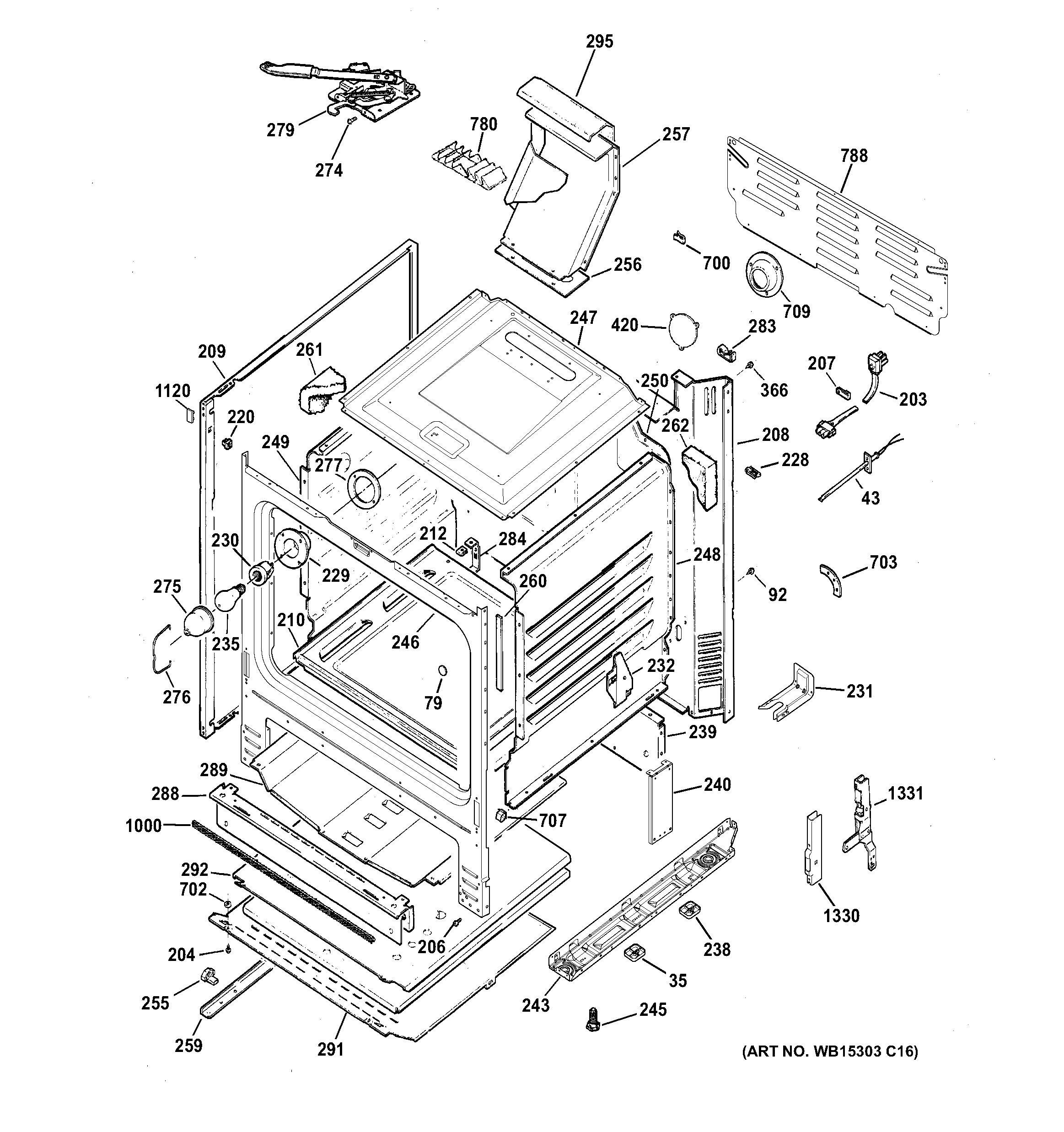 GE JGB630REF4SS body parts diagram