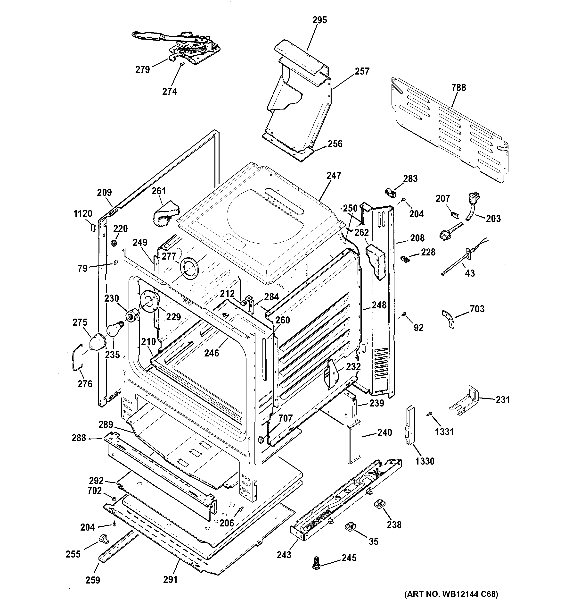 Hotpoint RGB780DEH2WW body parts diagram