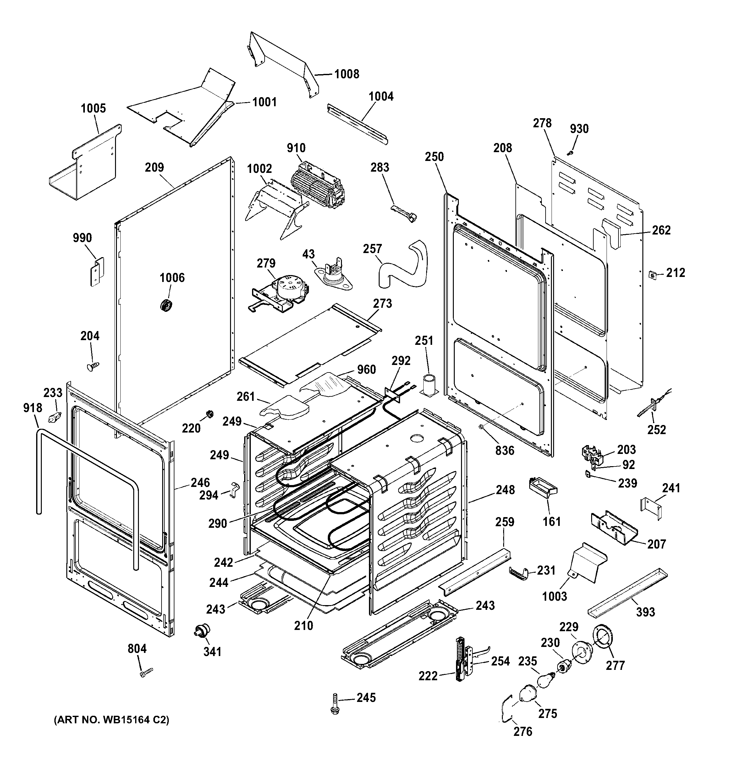 GE JA624RN1SS body parts diagram