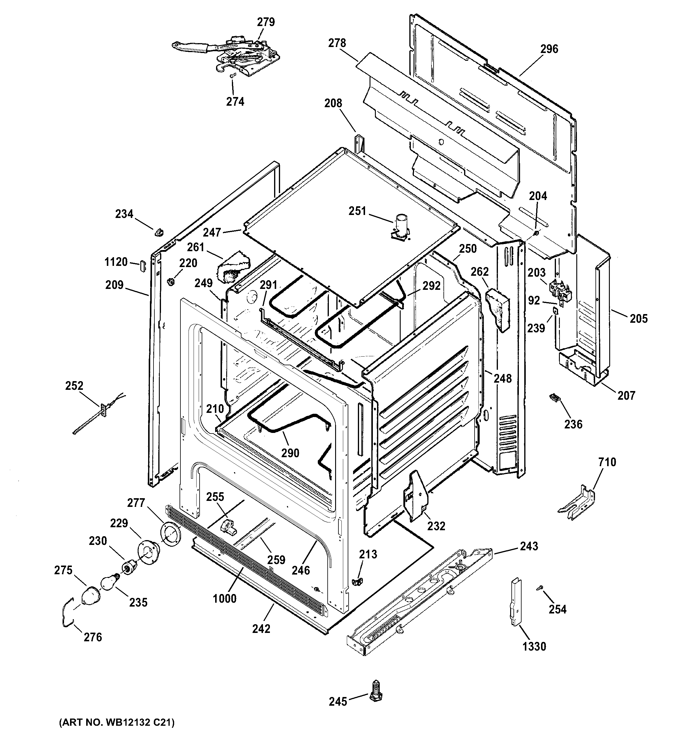 GE JB255RJ1SS body parts diagram