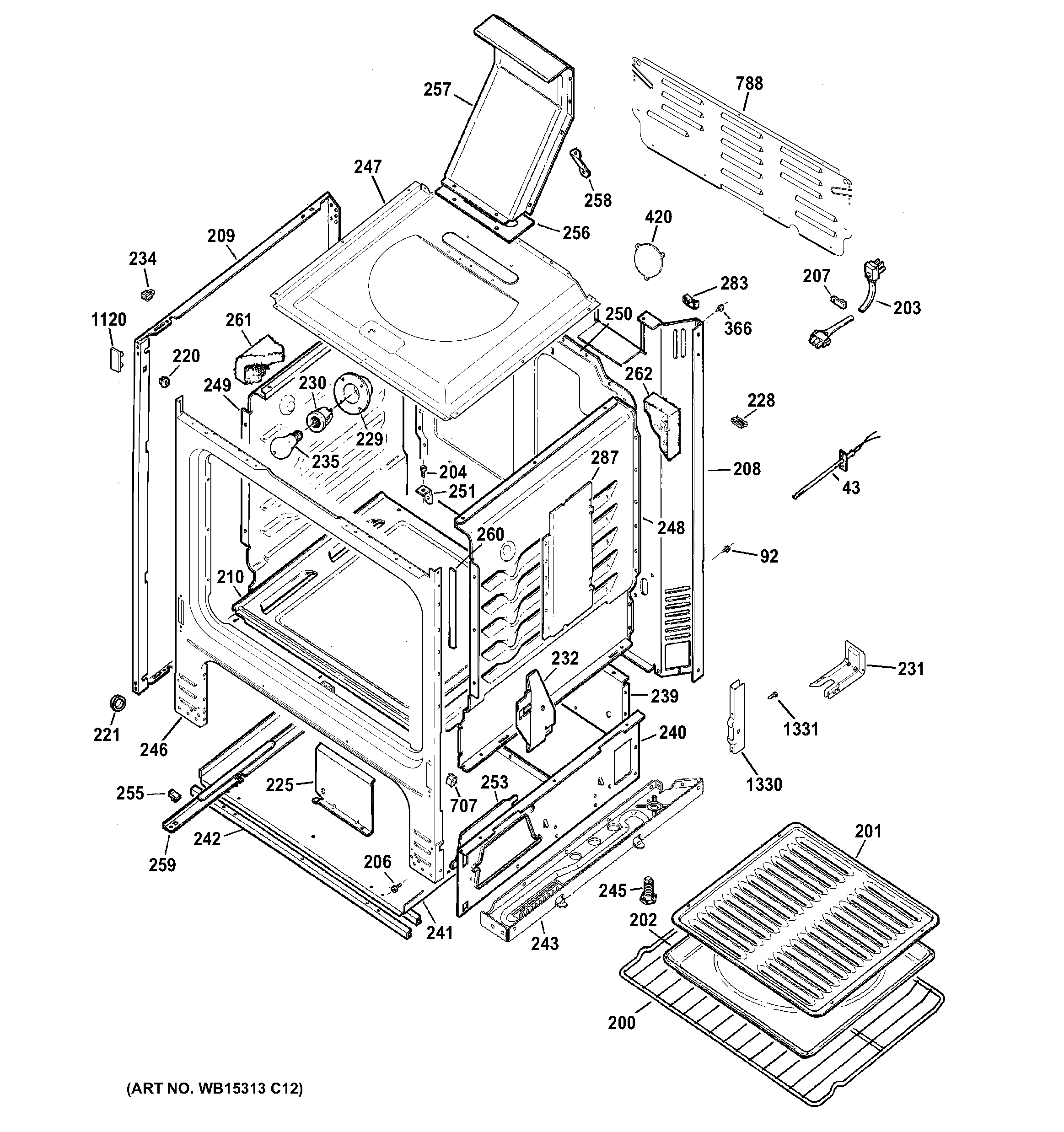 GE JGBS60RLF1SS body parts diagram