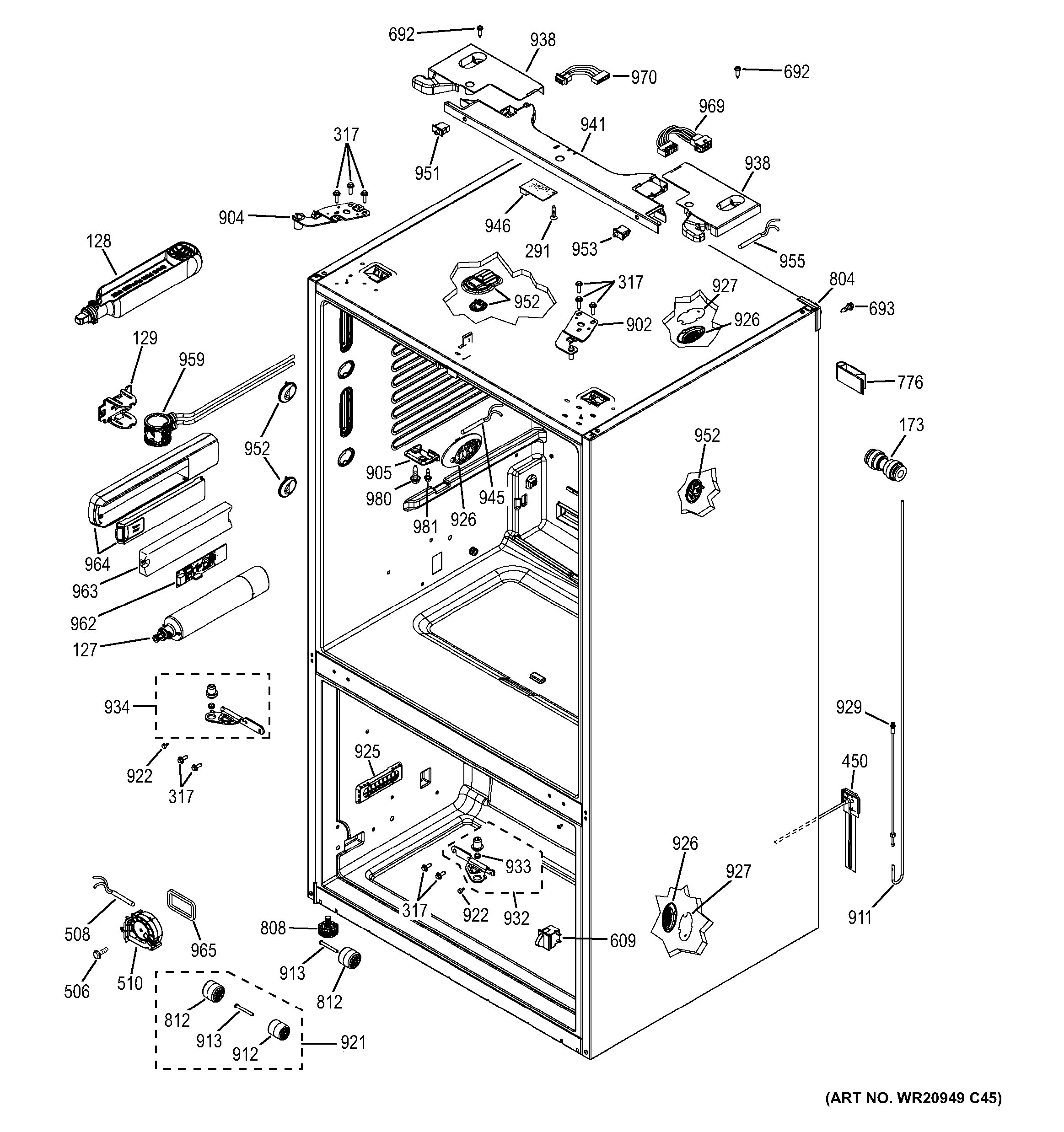 GE DFE28JGHEWW case parts diagram