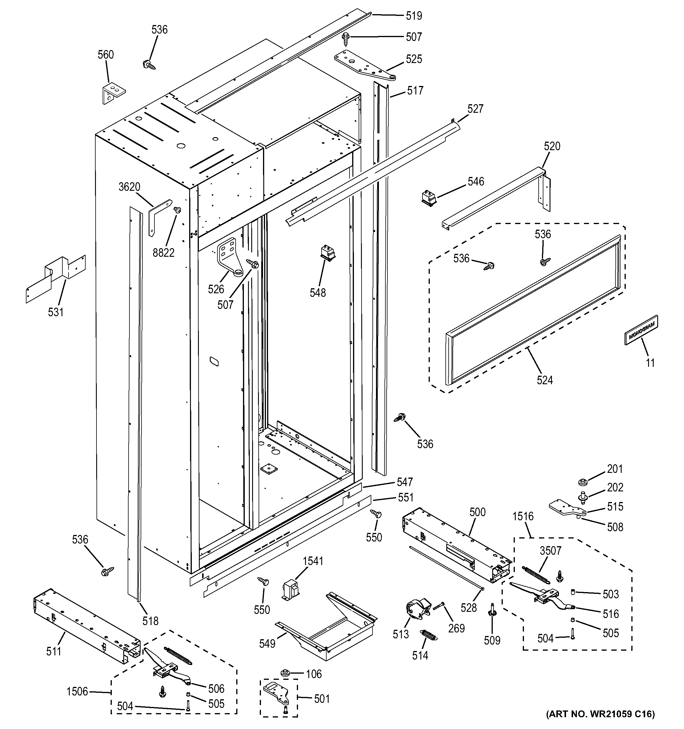 GE ZISP420DHBSS case parts diagram