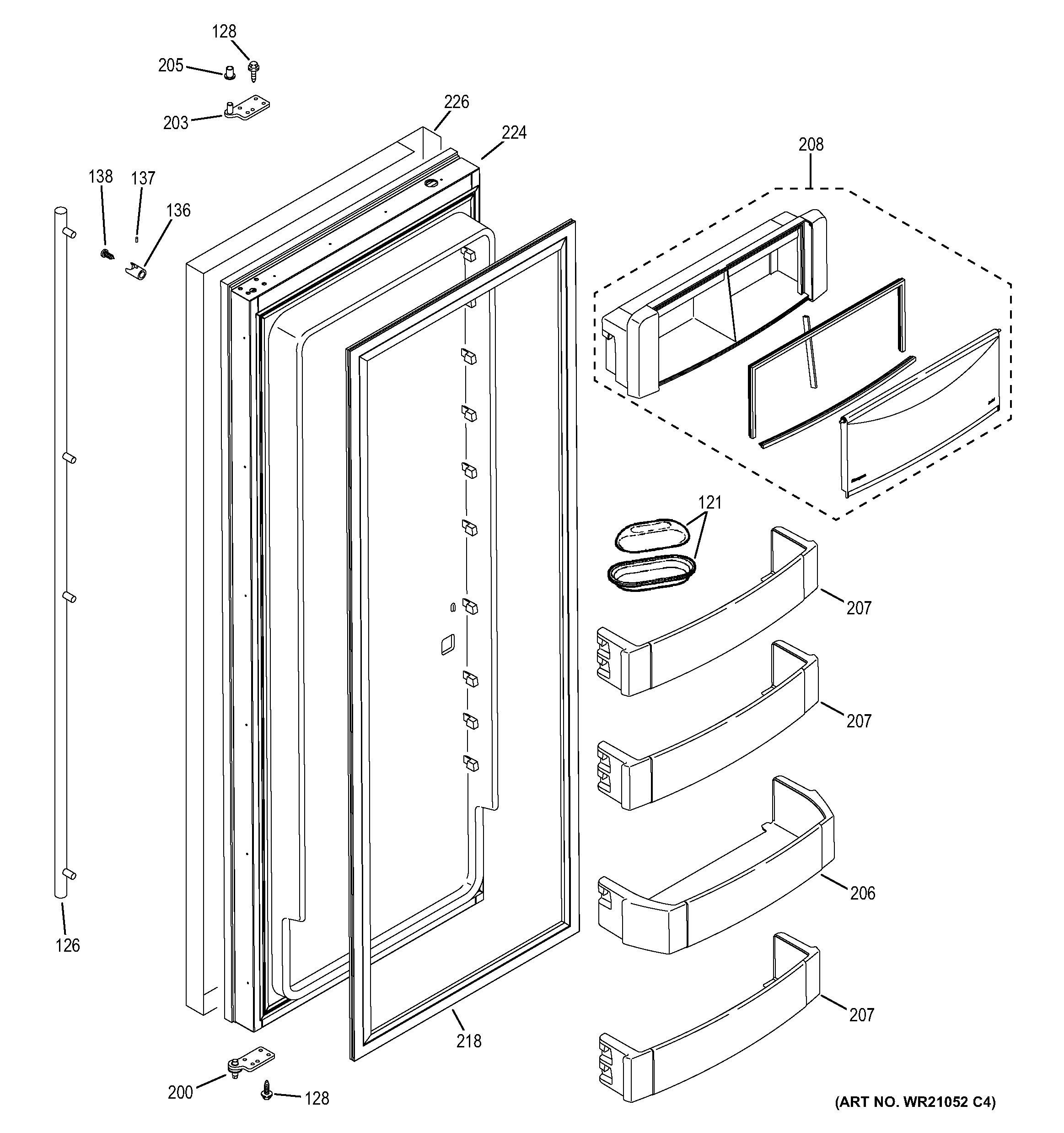 GE ZISS420NHBSS fresh food door diagram