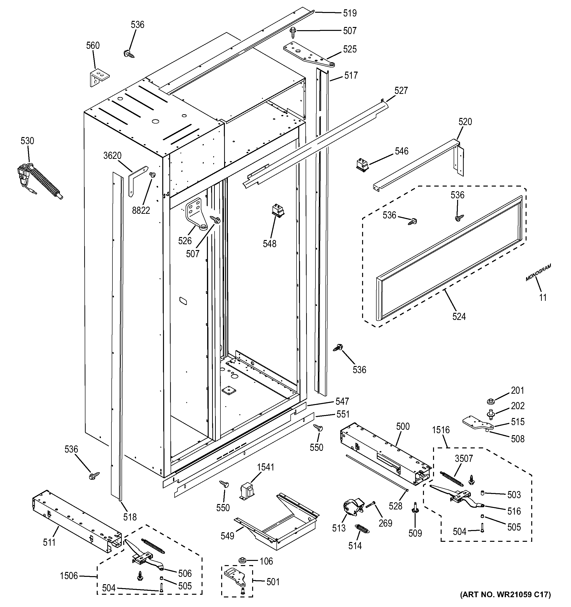 GE ZISS420NHBSS case parts diagram